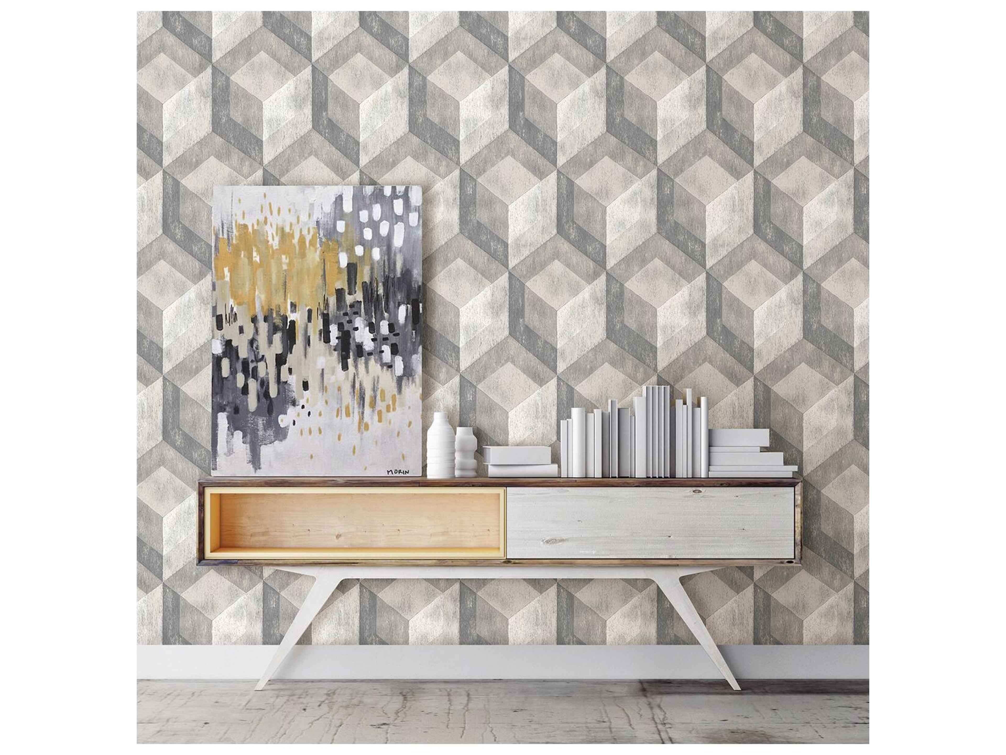 Brewster Home Fashions A-street Prints Clarabelle Grey Rustic Wood Tile Wallpaper