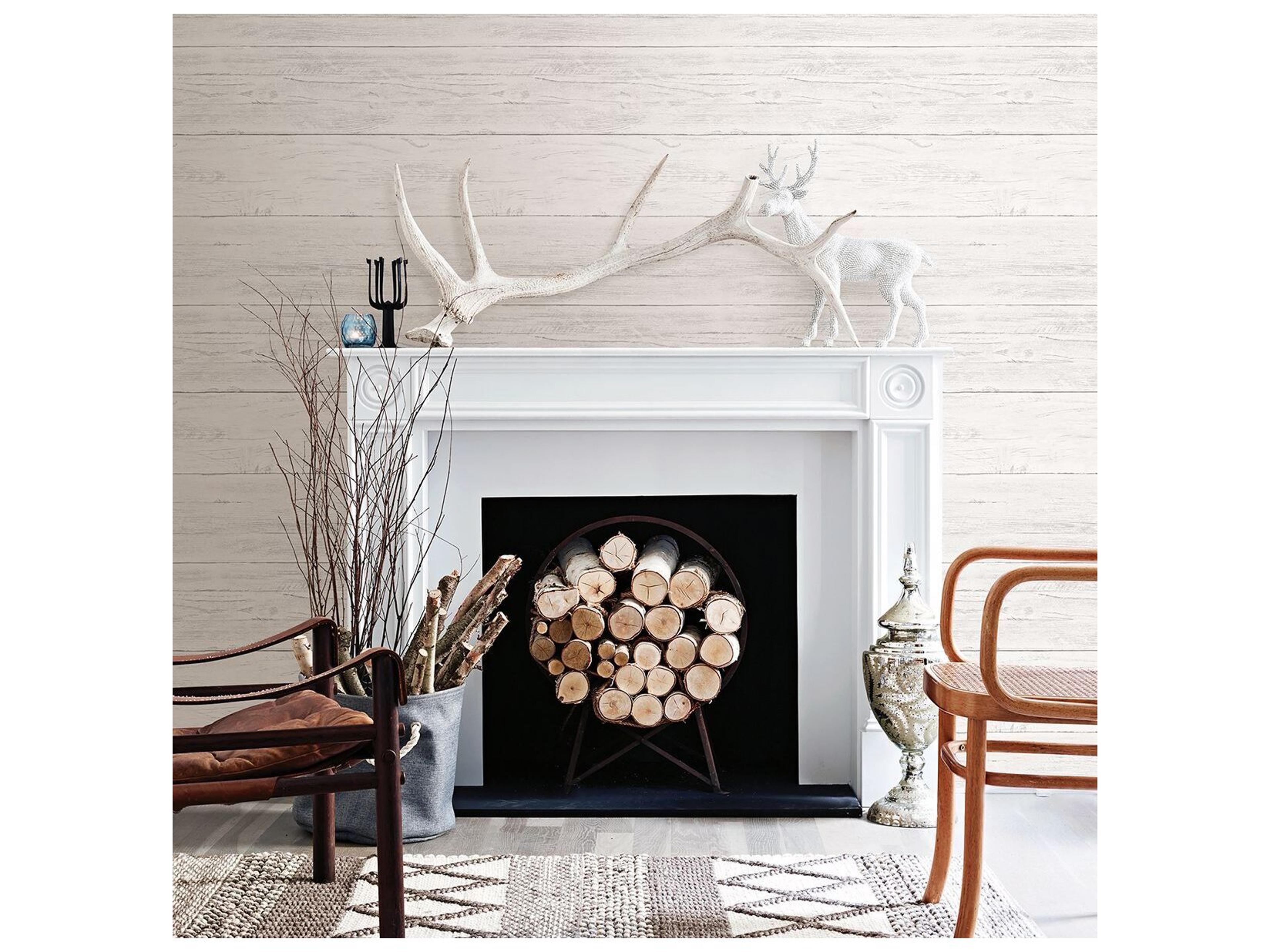 Brewster Home Fashions A-street Prints Colleen White Washed Boards Wallpaper