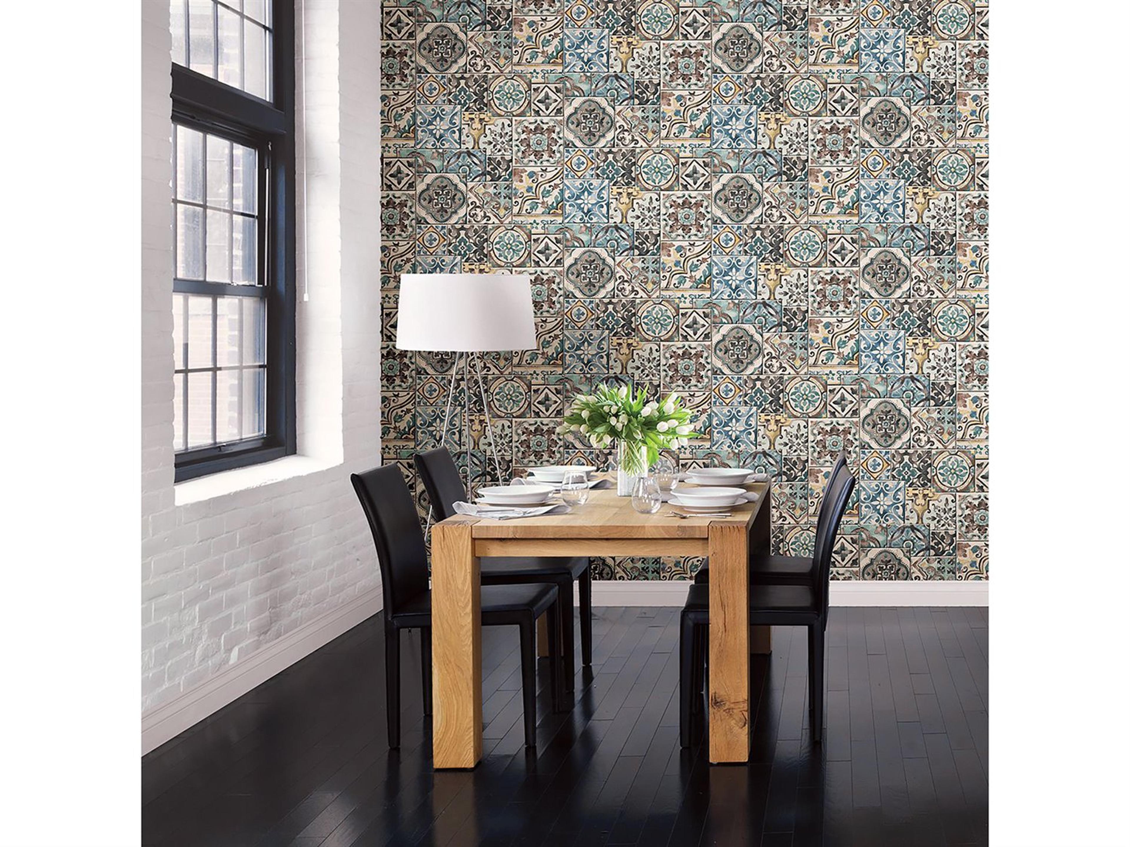 Brewster Home Fashions A-street Prints Estrada Blue Marrakesh Tiles Wallpaper