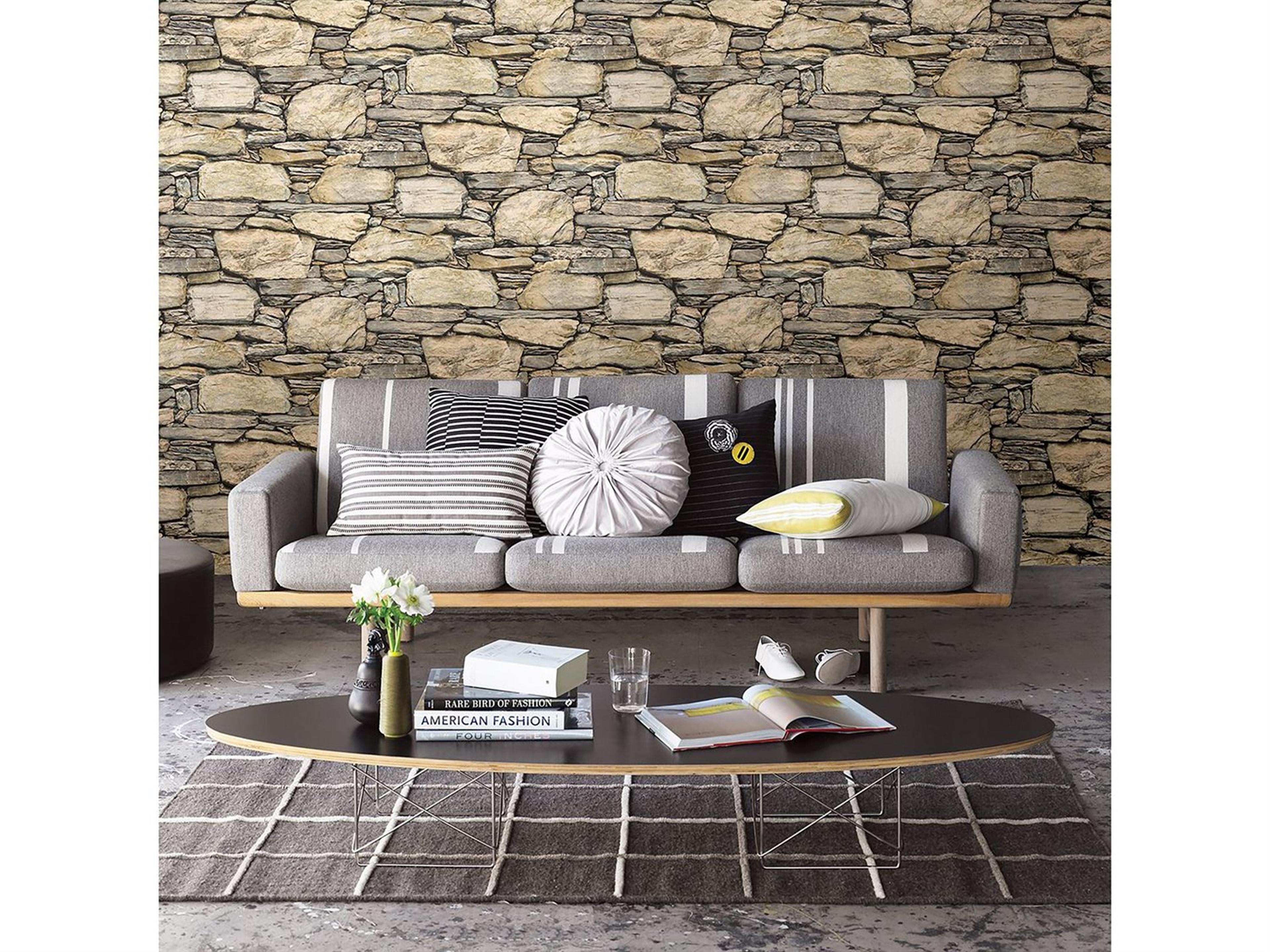 Brewster Home Fashions A-street Prints Cesar Beige Stone Wall Wallpaper
