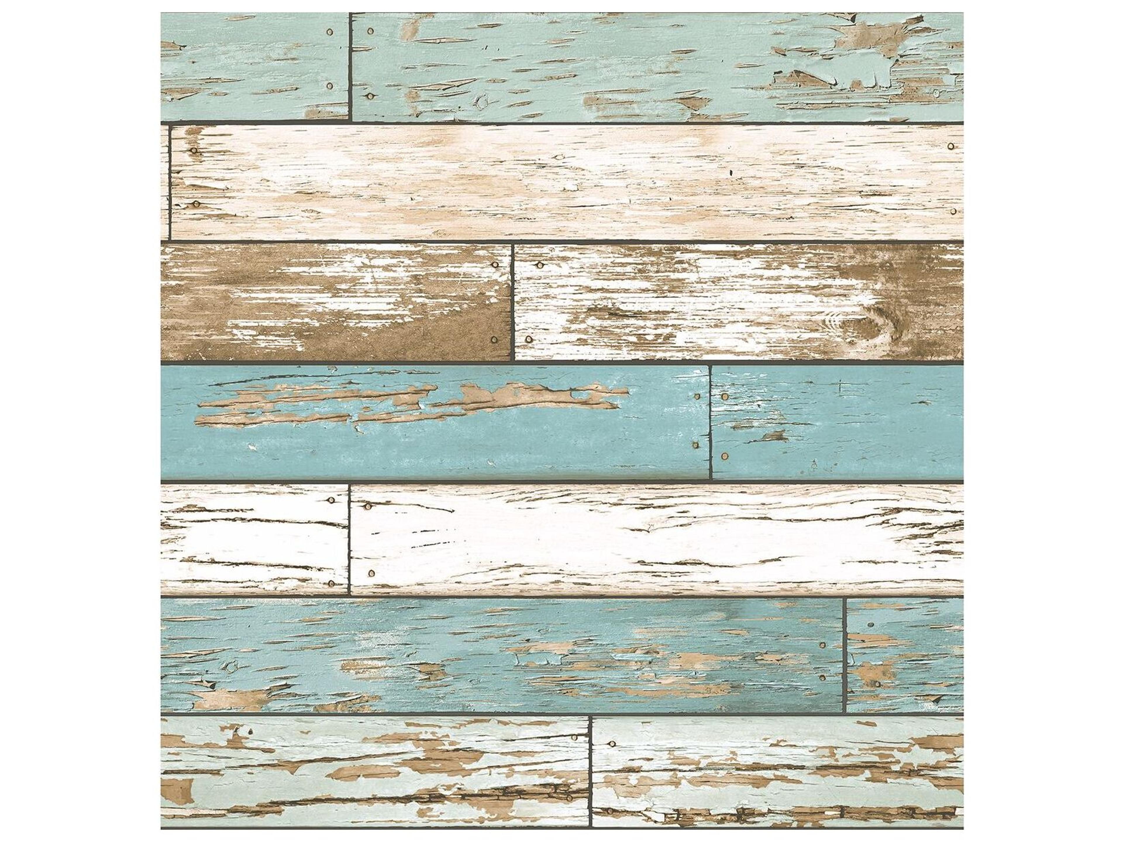 A-street Prints Levi Turquoise Scrap Wood Wallpaper
