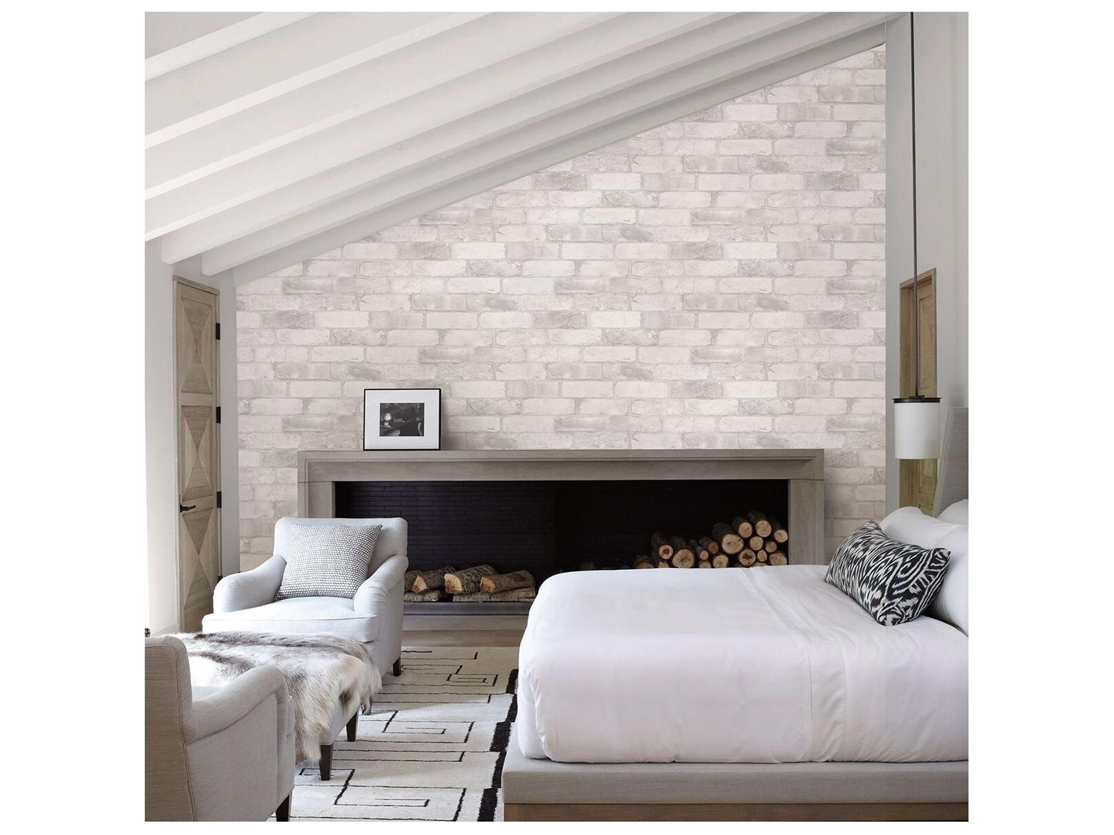 Brewster Home Fashions A-street Prints Rustin White Reclaimed Bricks Wallpaper