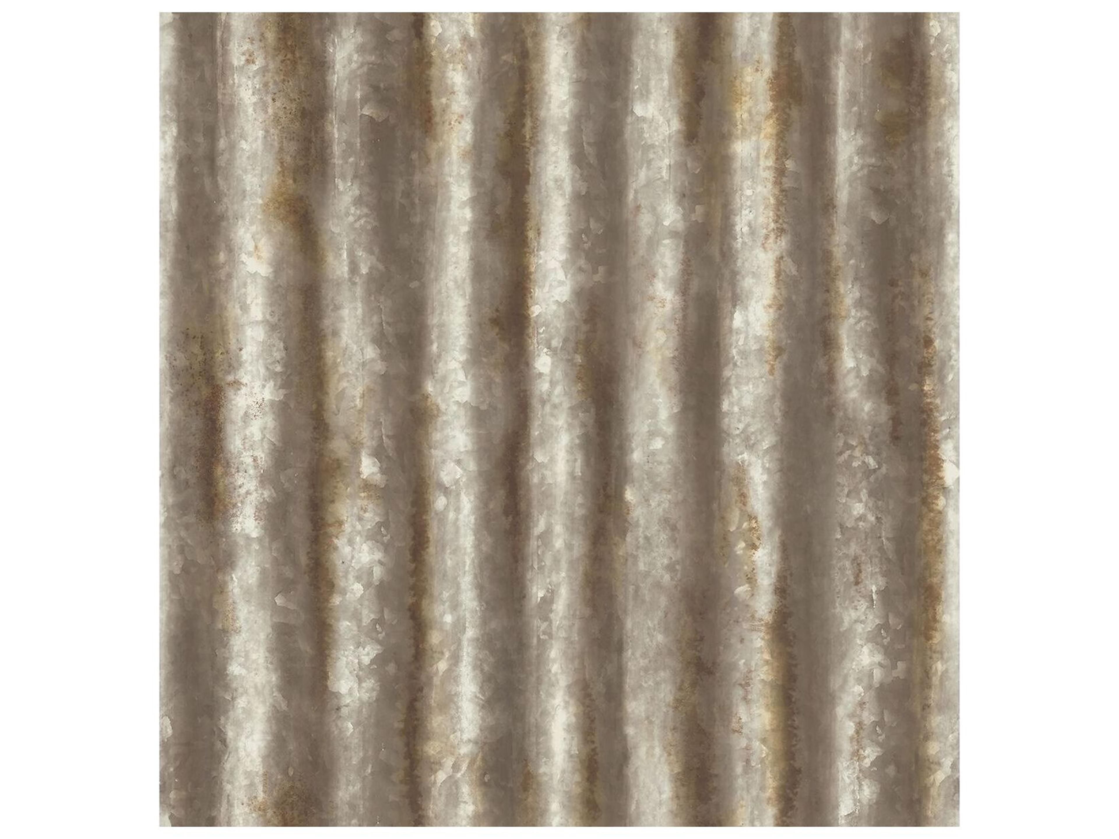 A-street Prints Kirkland Rust Corrugated Metal Wallpaper
