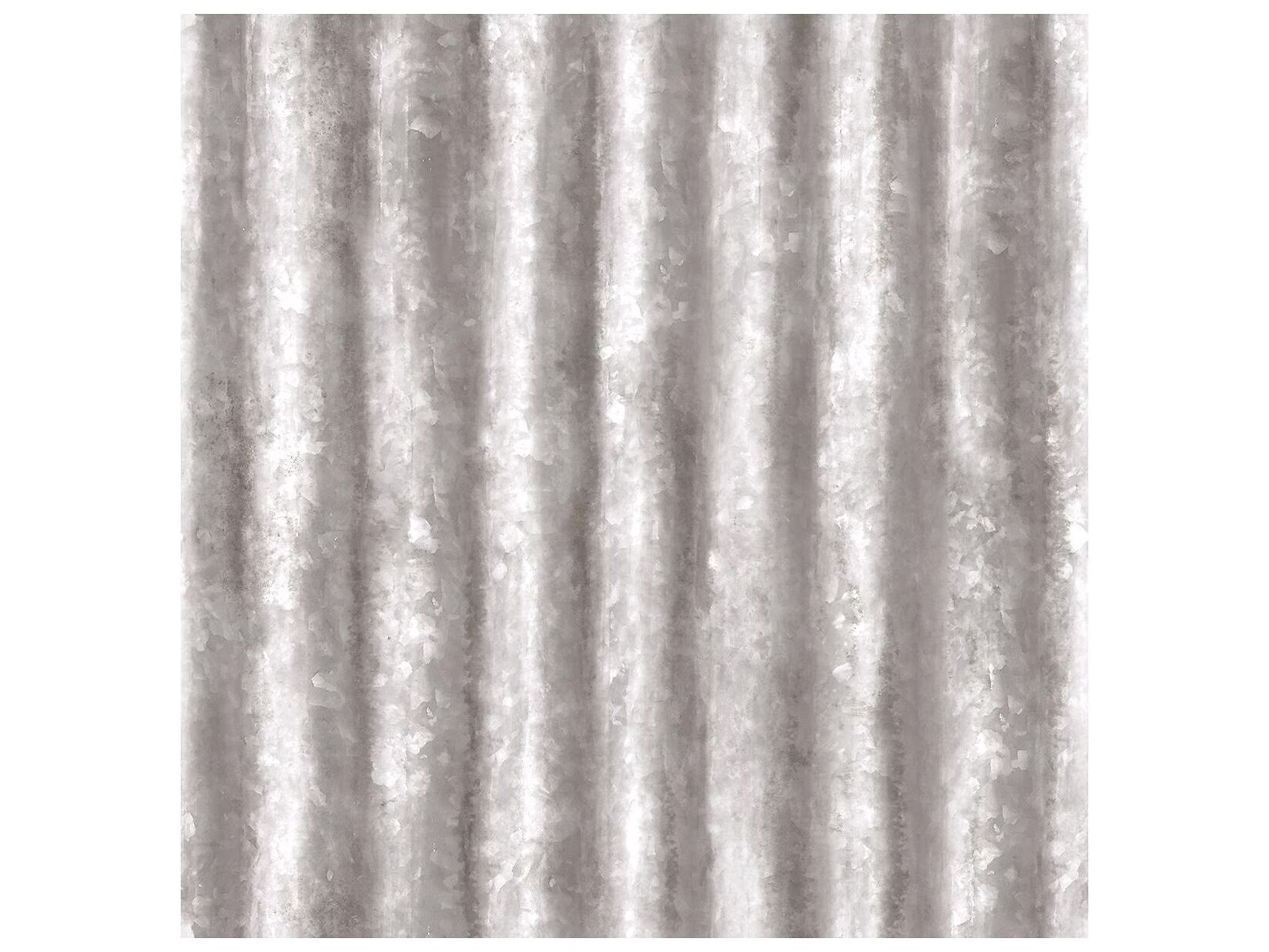 A-street Prints Kirkland Silver Corrugated Metal Wallpaper