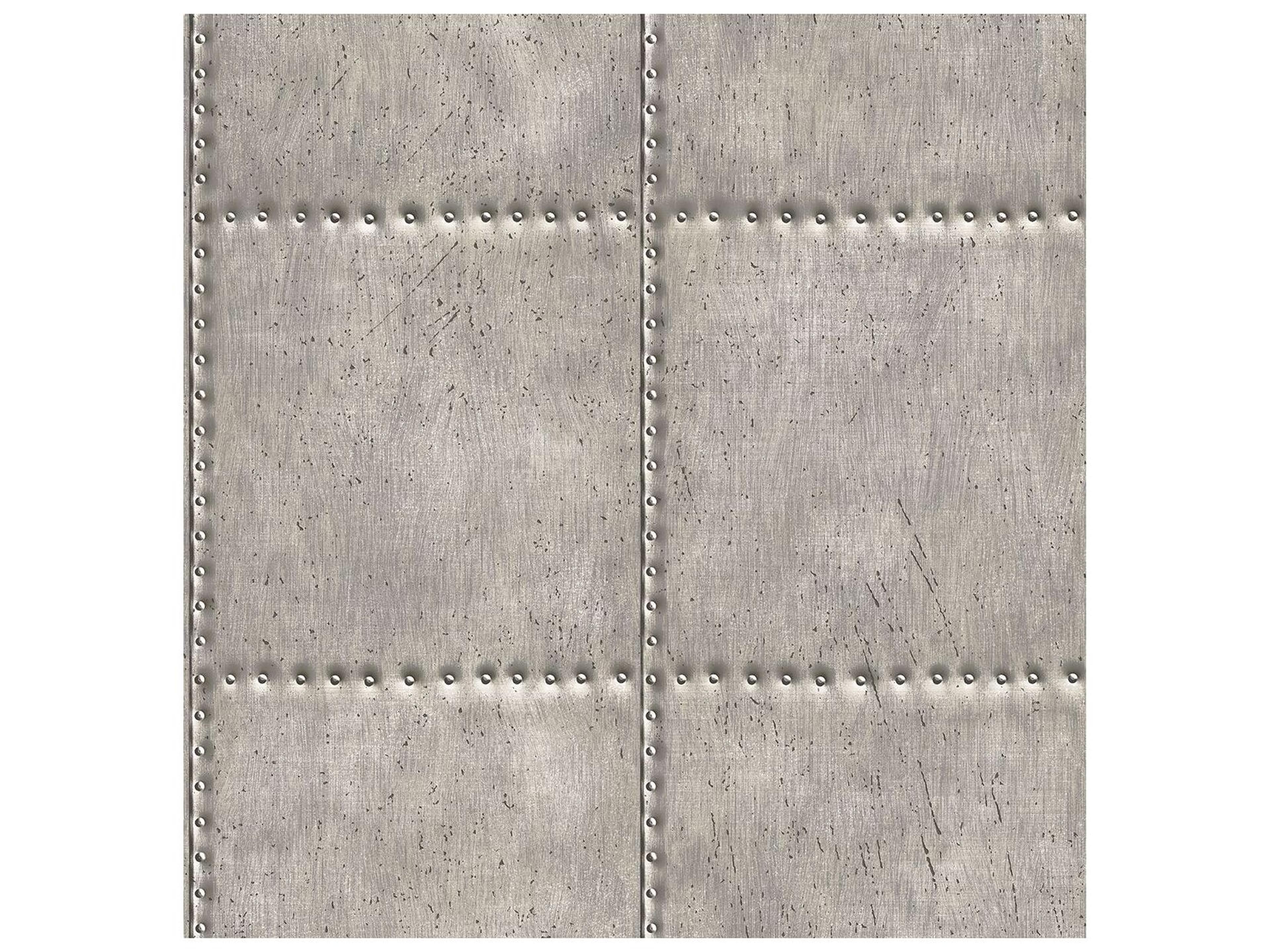 A-street Prints Hale Pewter Sheet Metal Wallpaper