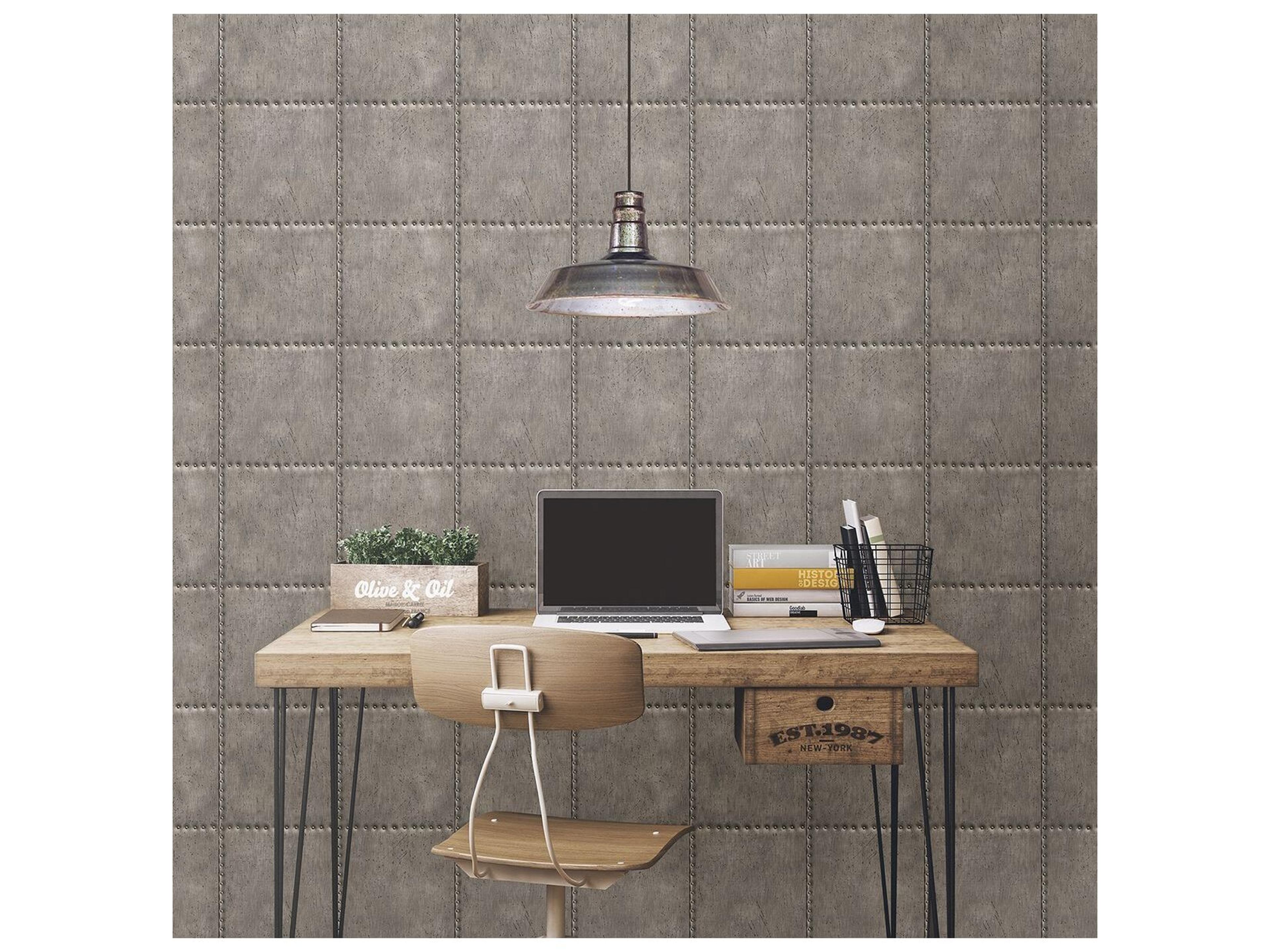 Brewster Home Fashions A-street Prints Hale Pewter Sheet Metal Wallpaper