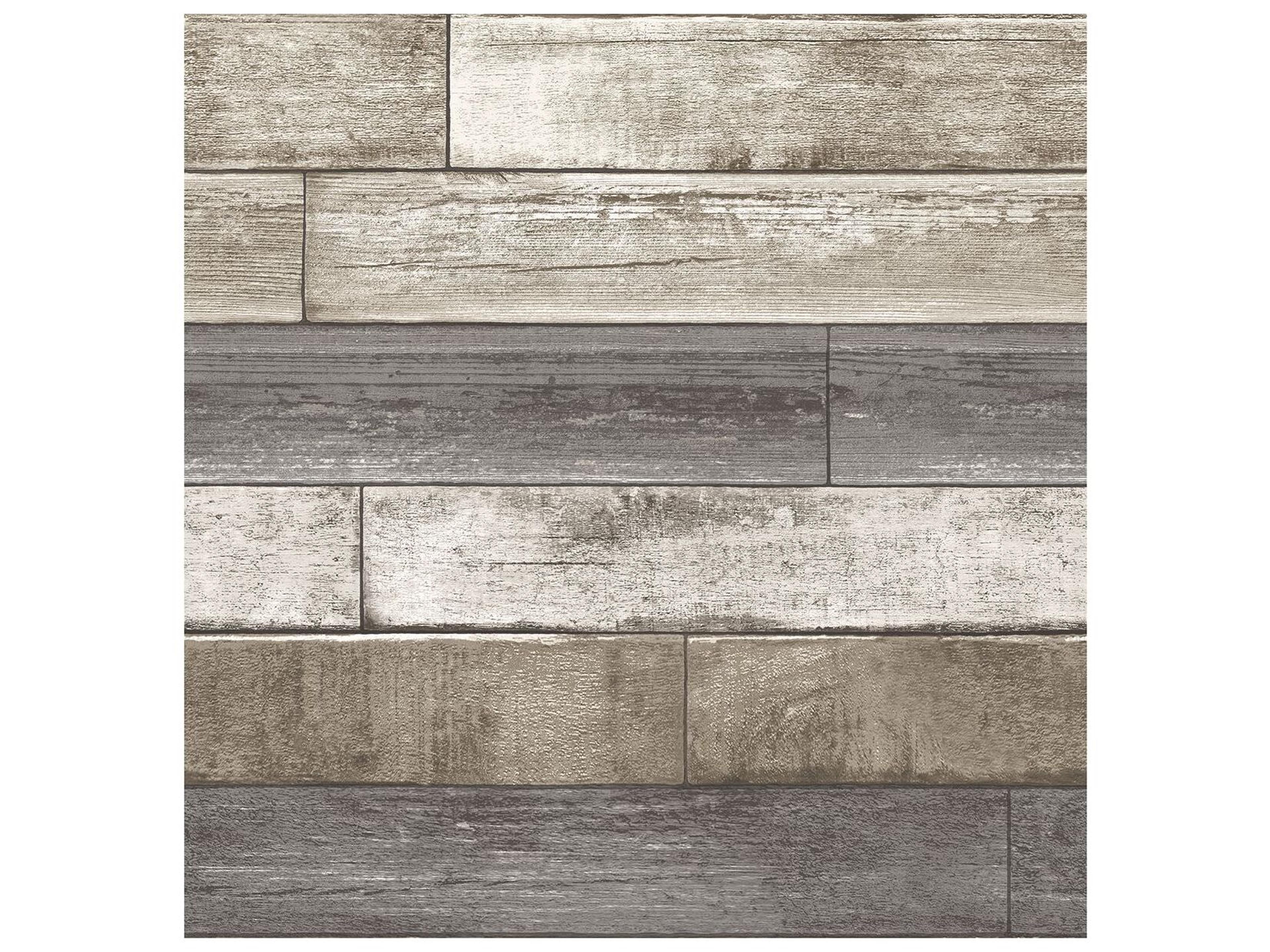 A-street Prints Porter Brown Weathered Plank Wallpaper