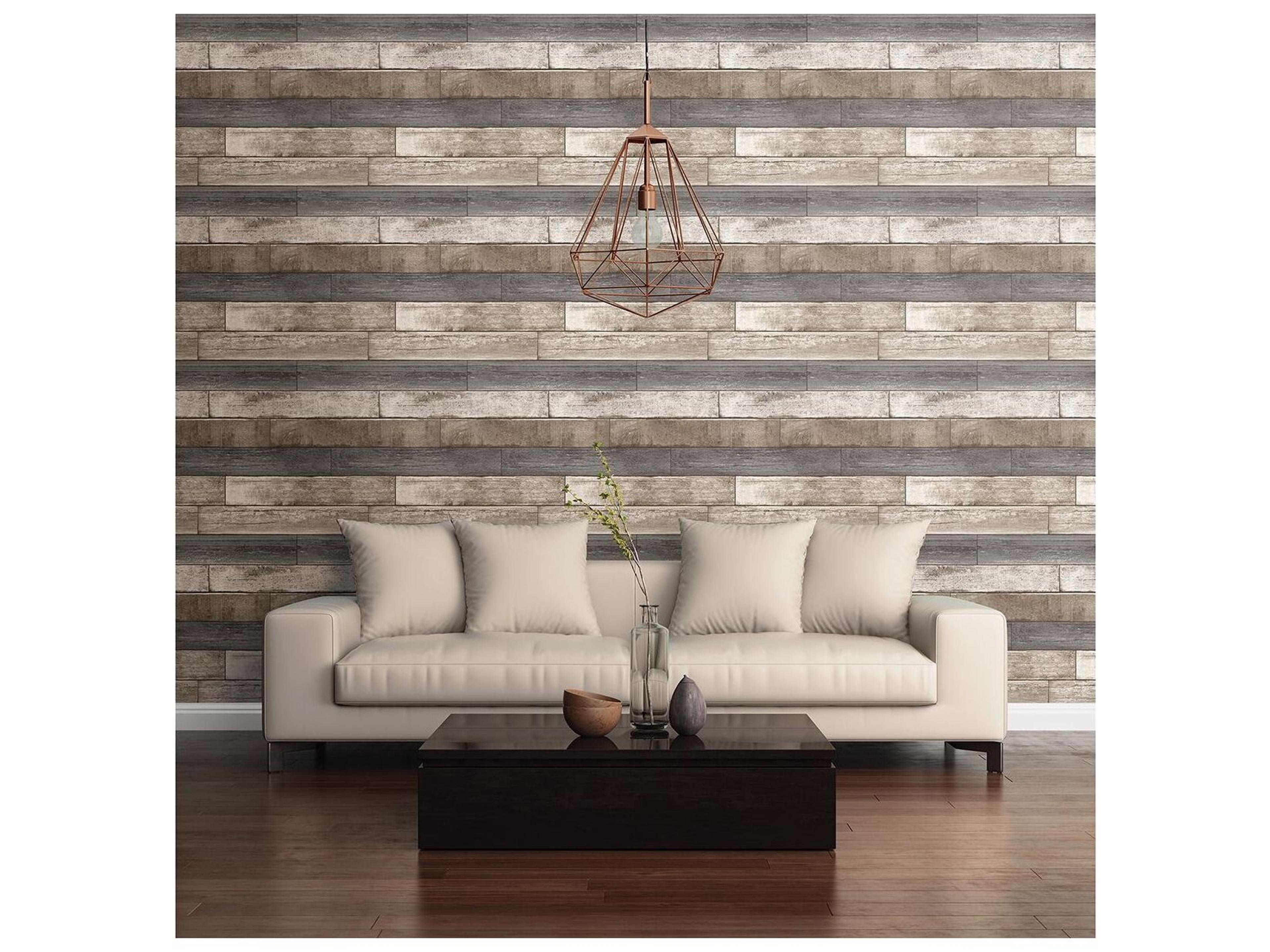 Brewster Home Fashions A-street Prints Porter Brown Weathered Plank Wallpaper