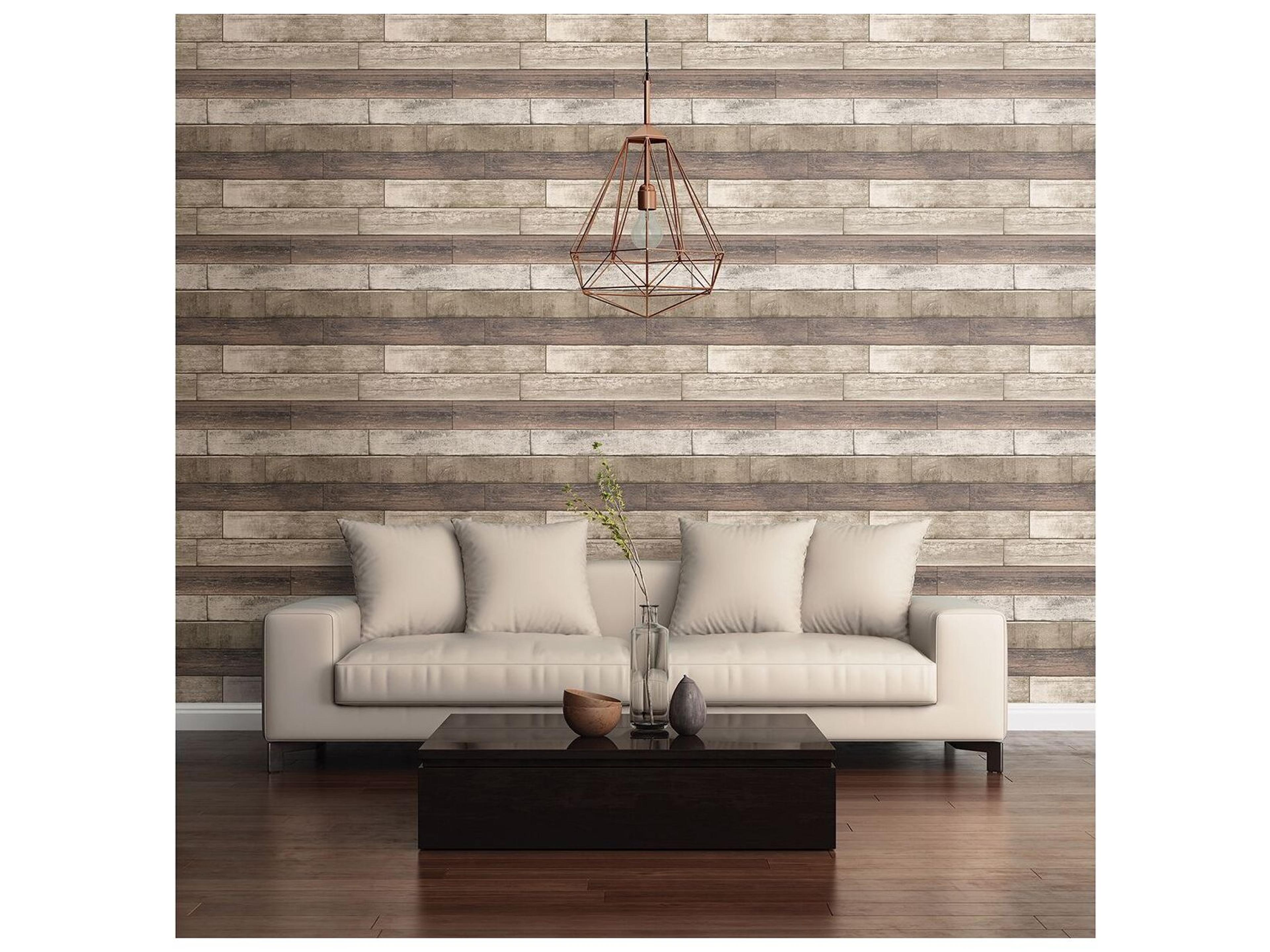 Brewster Home Fashions A-street Prints Porter Coffee Weathered Plank Wallpaper
