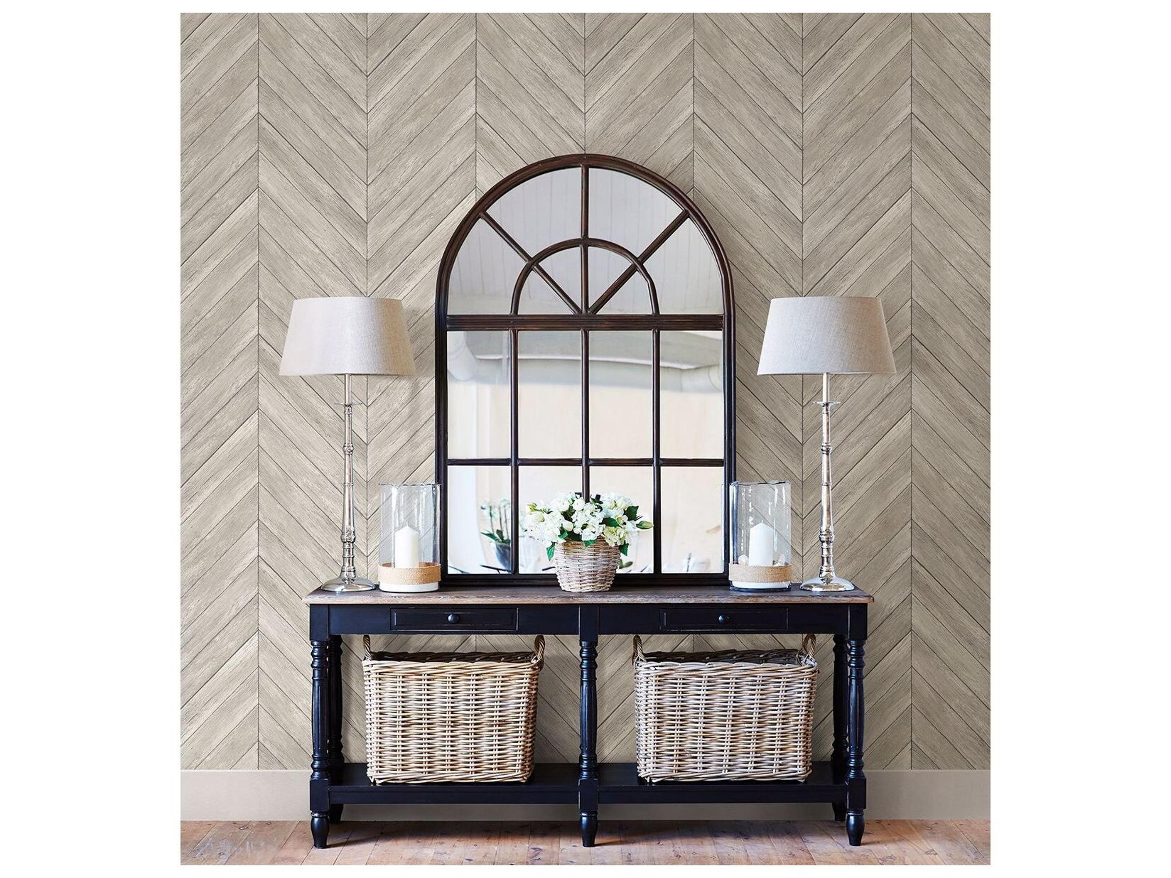 Brewster Home Fashions A-street Prints Parisian Light Grey Parquet Wallpaper