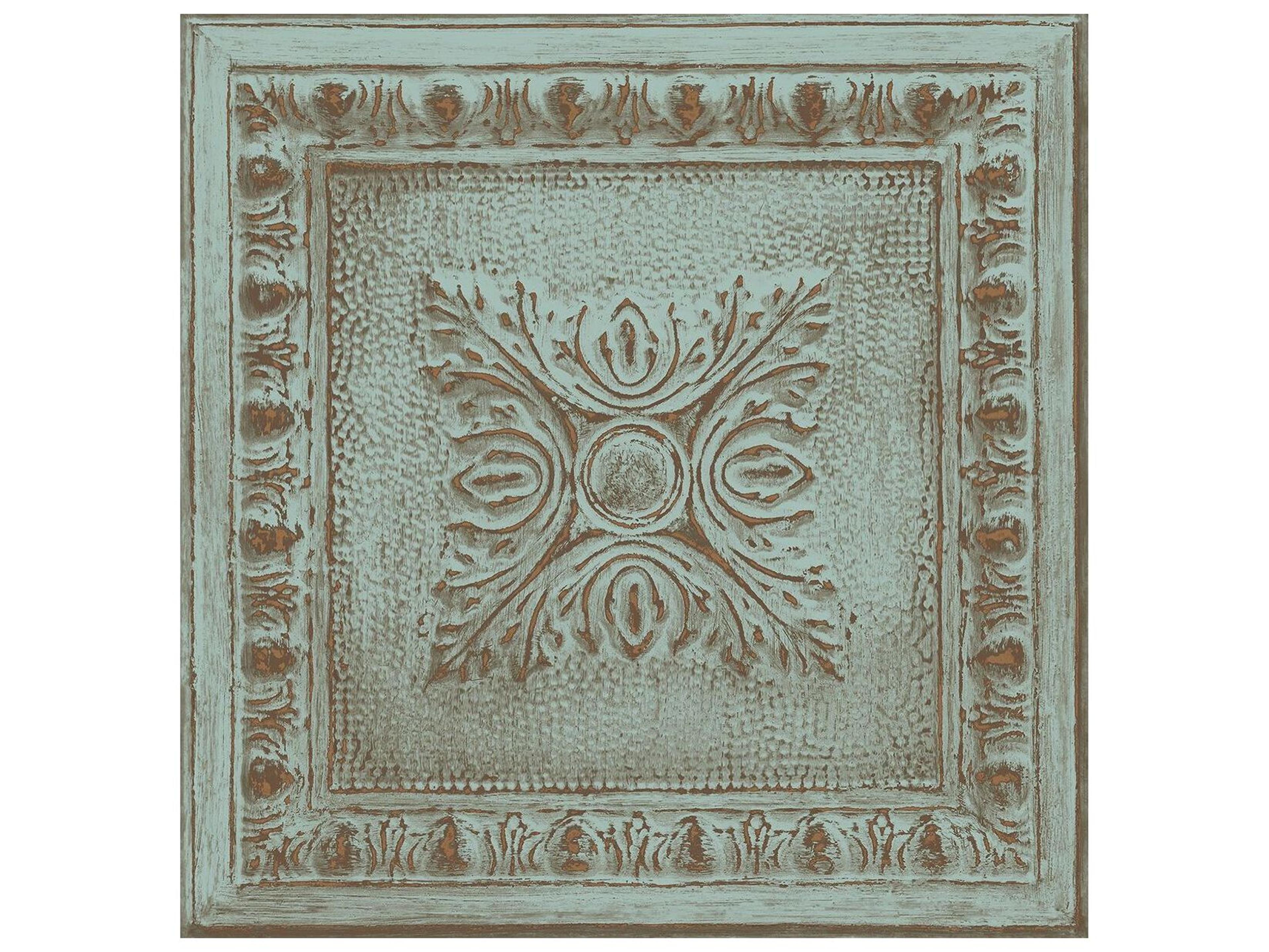 Brewster Home Fashions A-street Prints Hillman Turquoise Ornamental Tin Tile Wallpaper