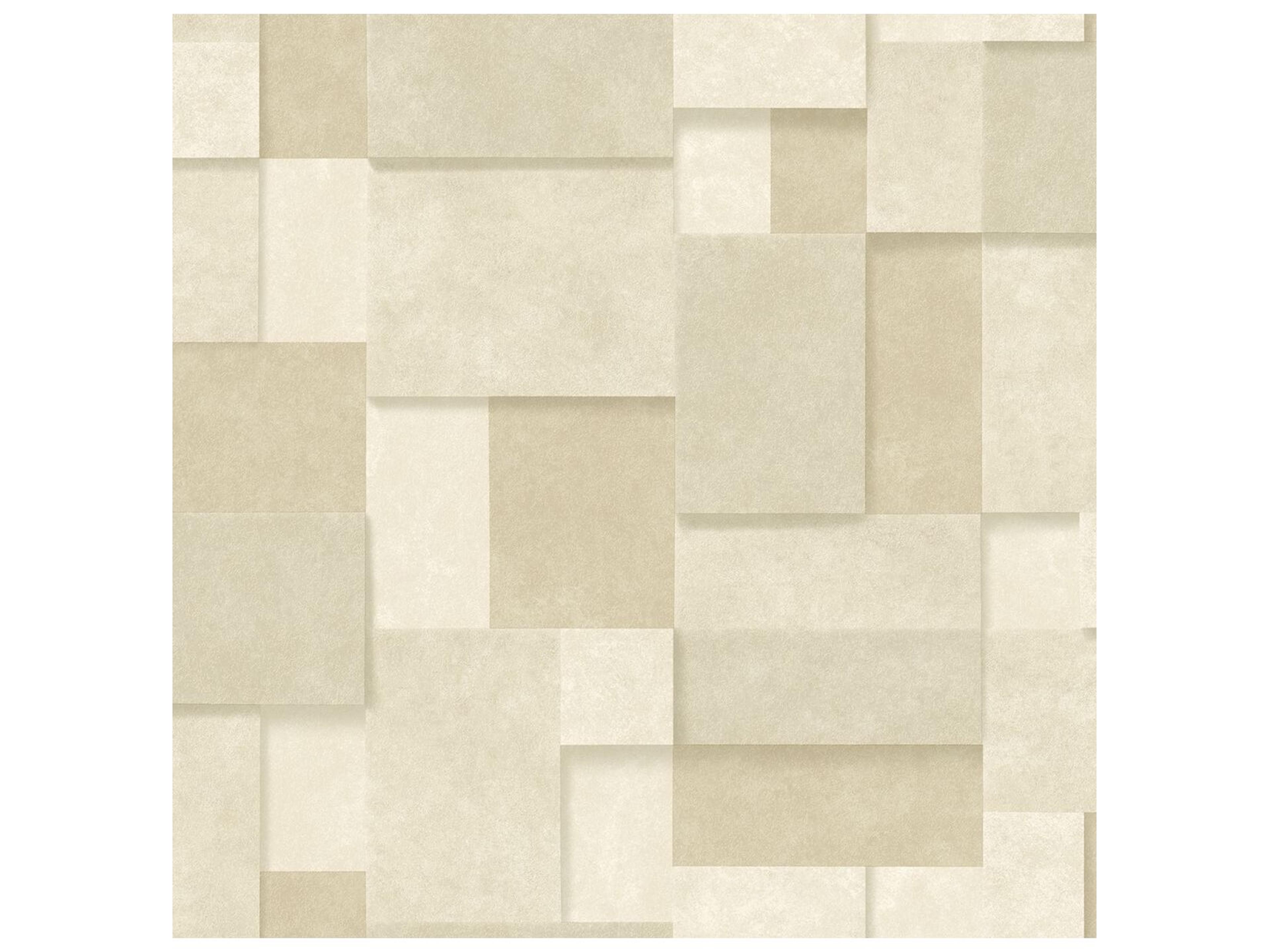 A-street Prints Duchamp Wheat Metallic Squares Wallpaper
