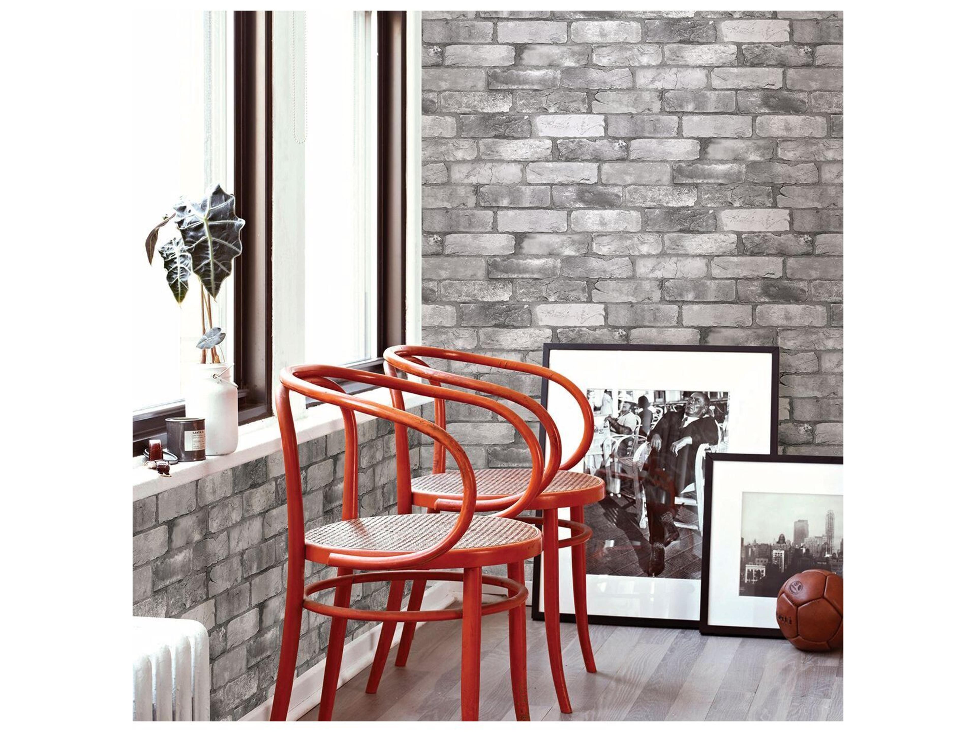 Brewster Home Fashions A-street Prints Rustin Grey Reclaimed Bricks Wallpaper