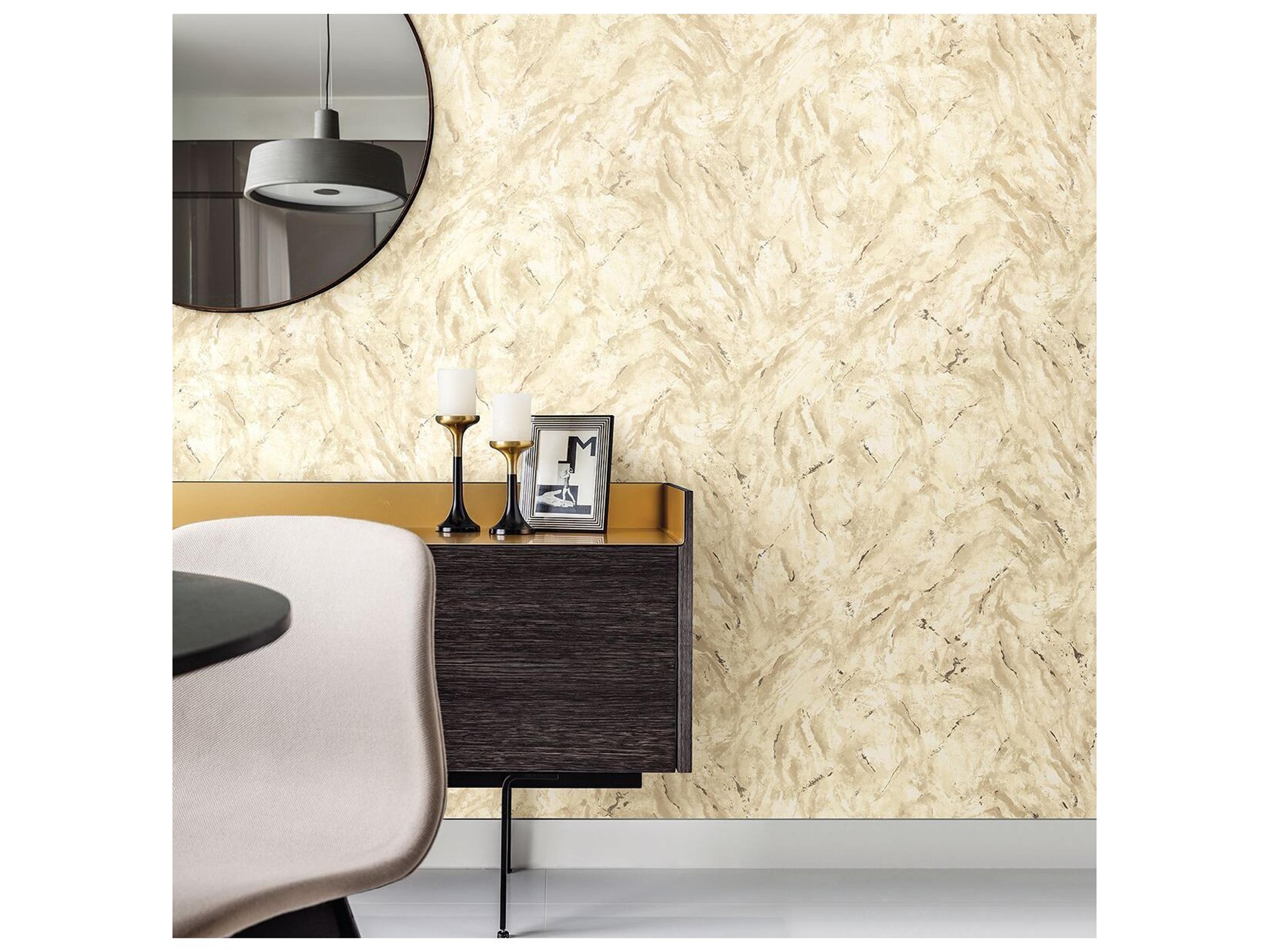 Brewster Home Fashions Polished Titania Gold Marble Texture Wallpaper