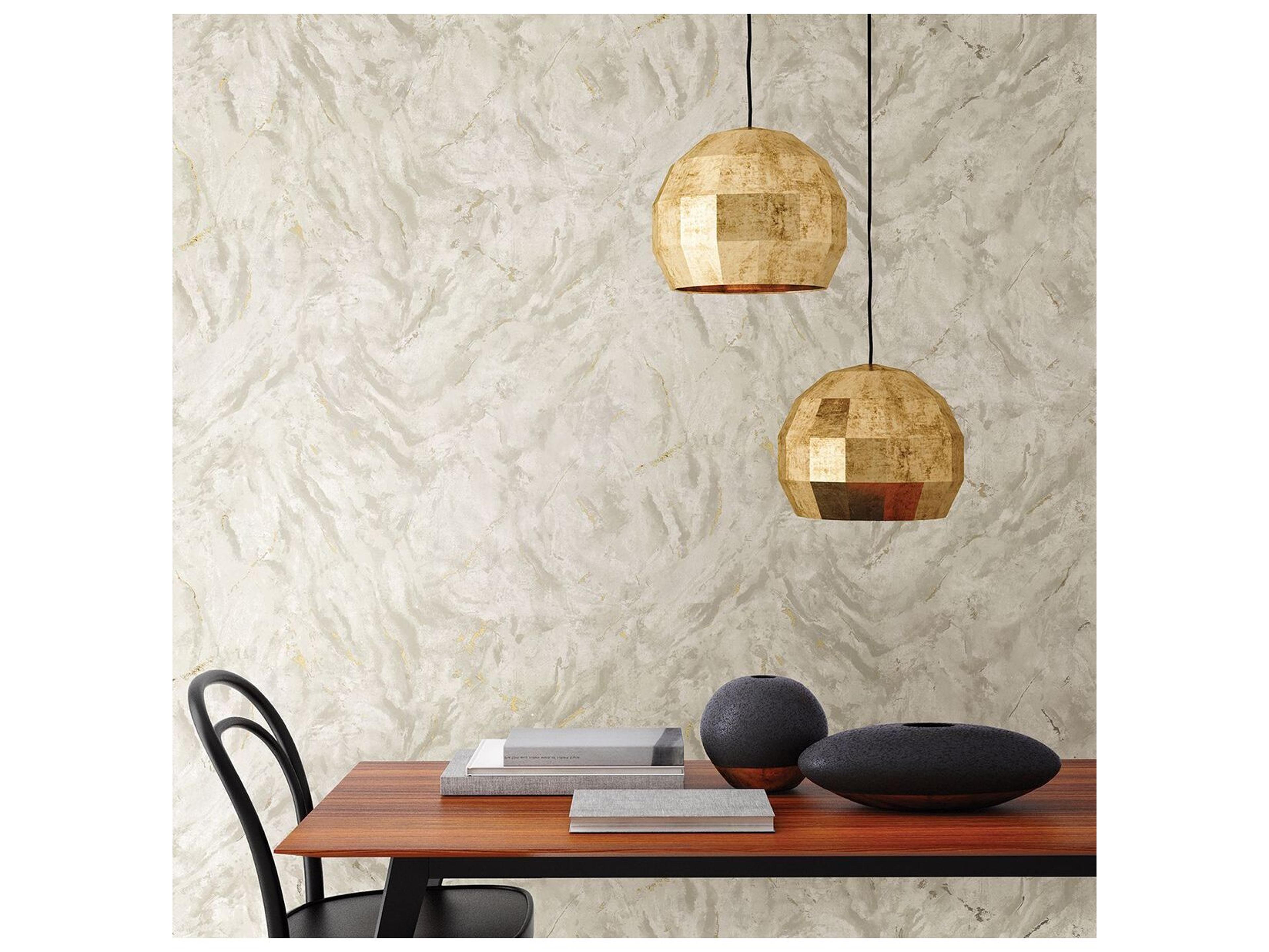 Brewster Home Fashions Polished Titania Taupe Marble Texture Wallpaper