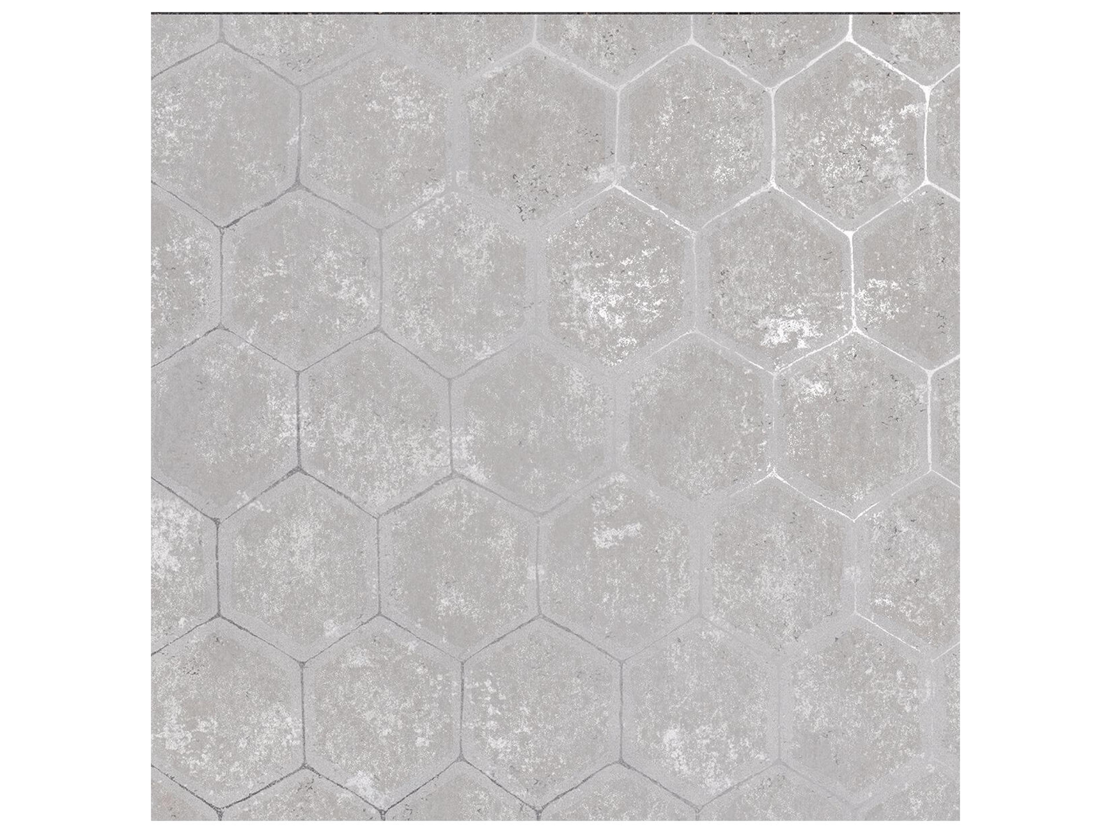 Polished Starling Grey Honeycomb Wallpaper