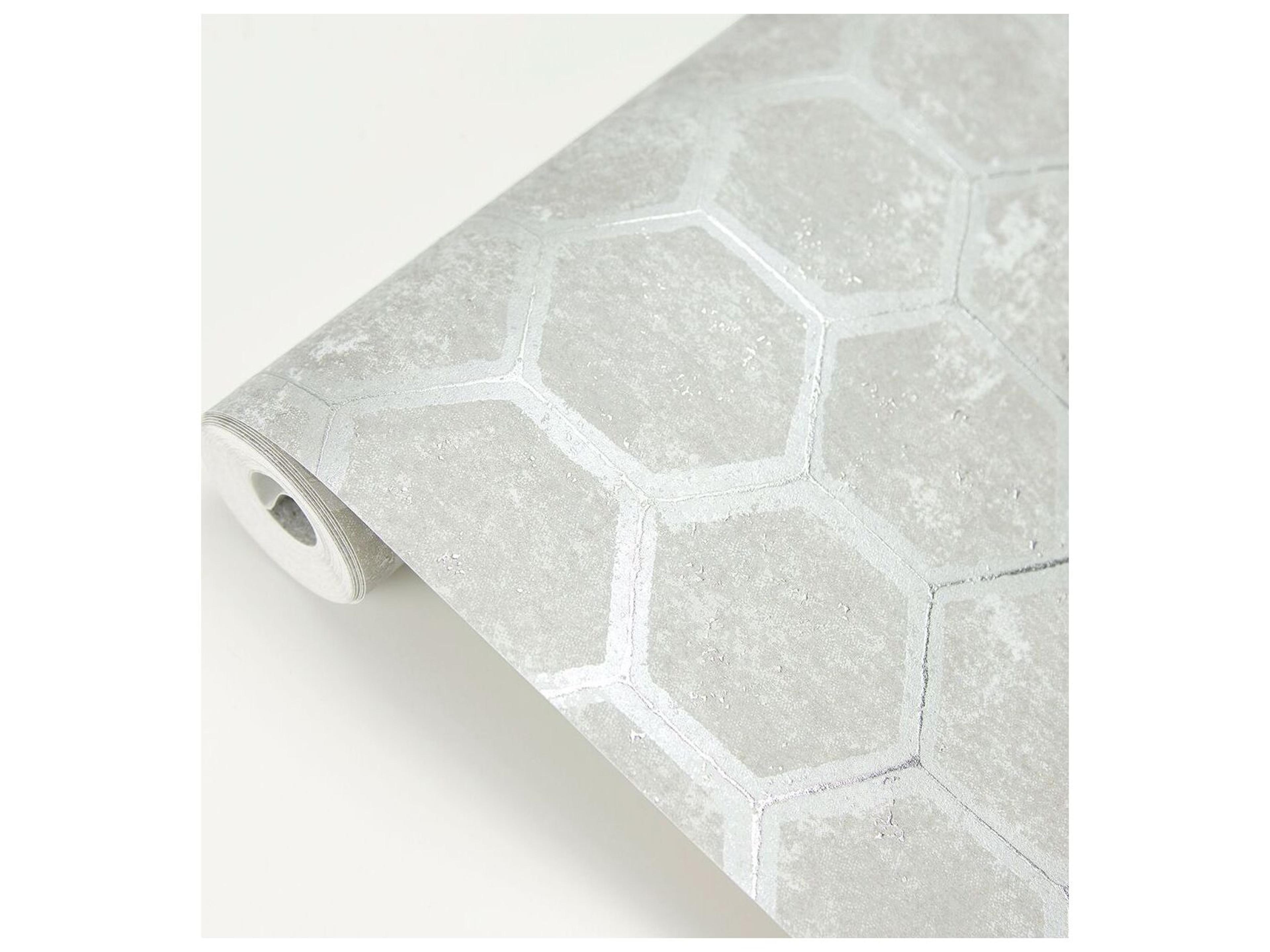 Brewster Home Fashions Polished Starling Grey Honeycomb Wallpaper