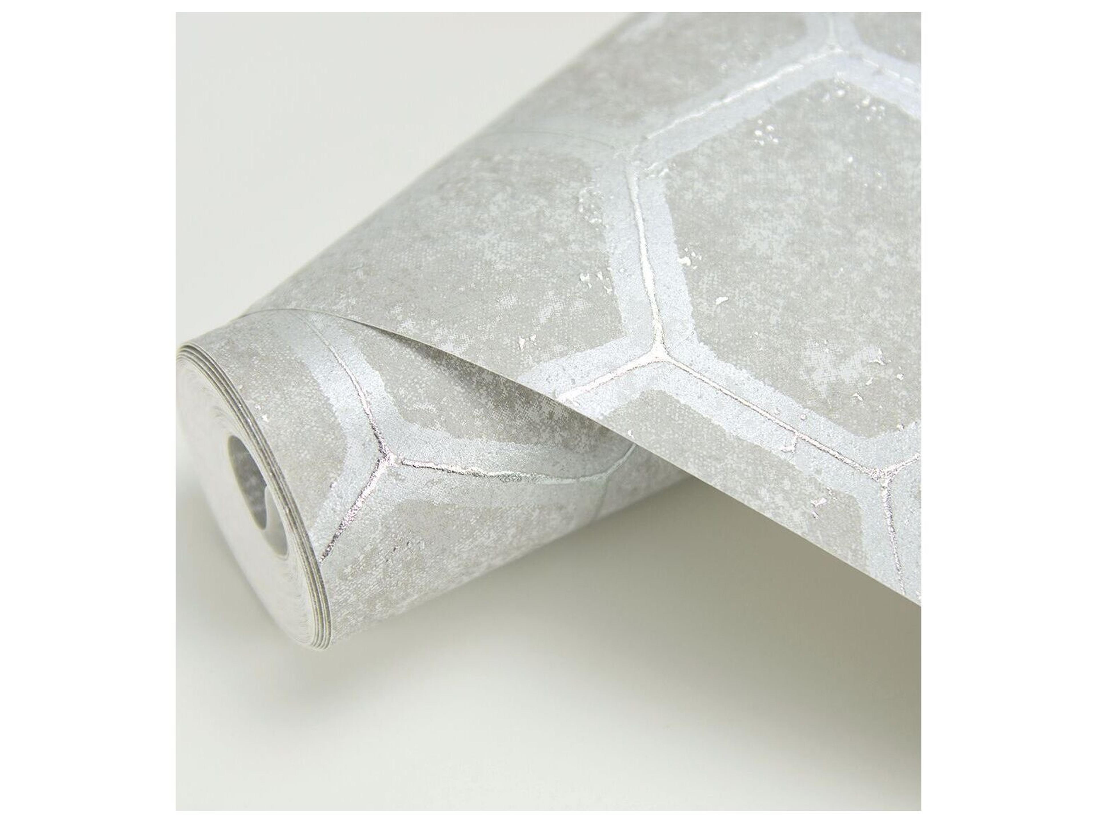 Brewster Home Fashions Polished Starling Grey Honeycomb Wallpaper