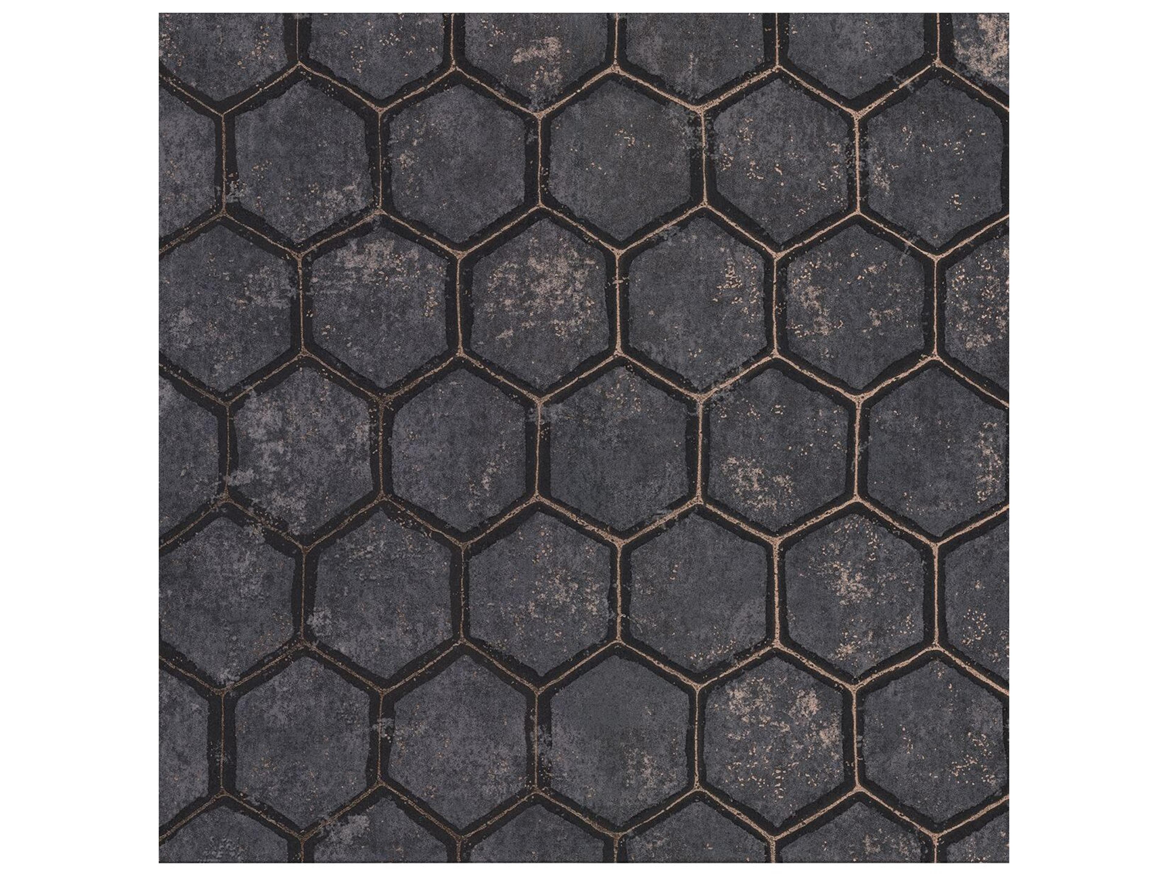 Polished Starling Charcoal Honeycomb Wallpaper