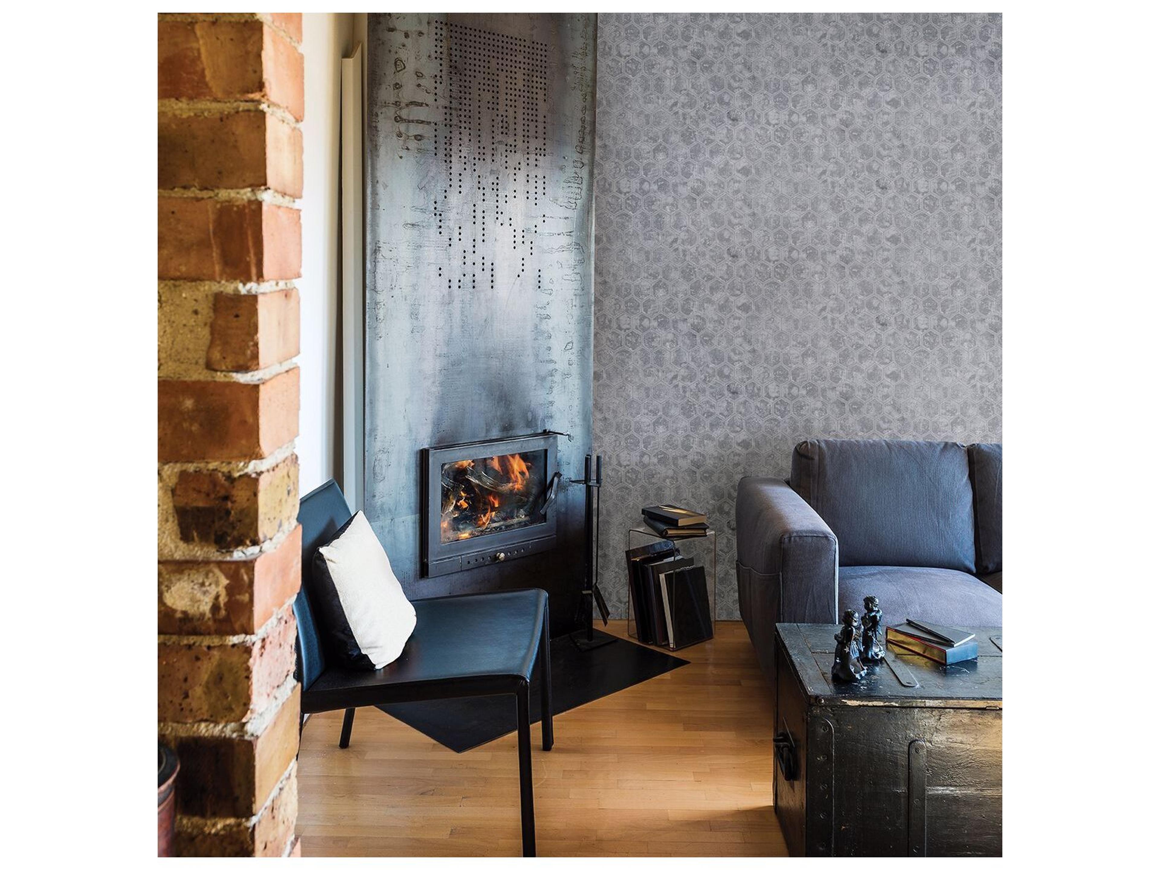 Brewster Home Fashions Polished Starling Pewter Honeycomb Wallpaper