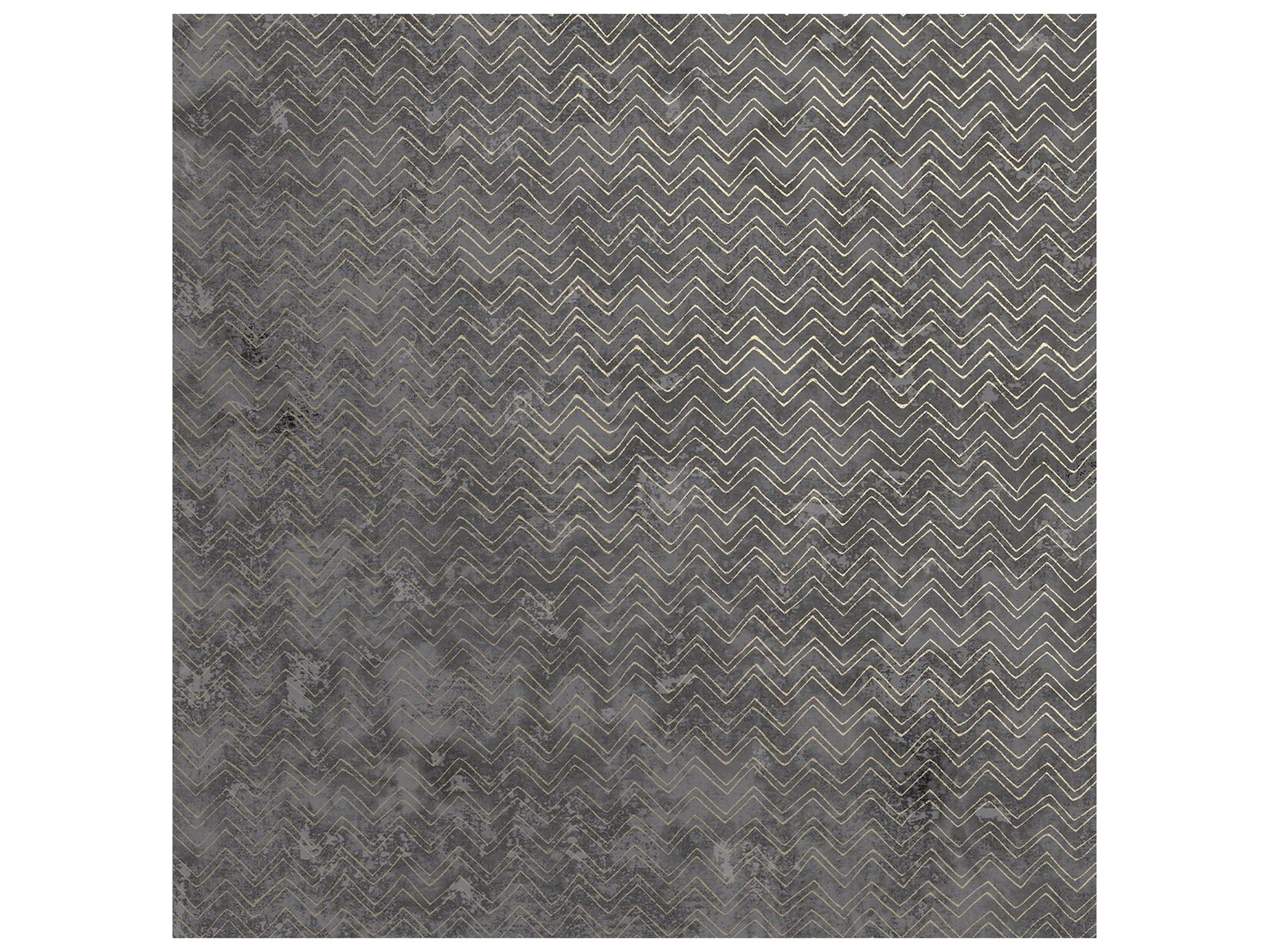 Polished Luna Charcoal Distressed Chevron Wallpaper
