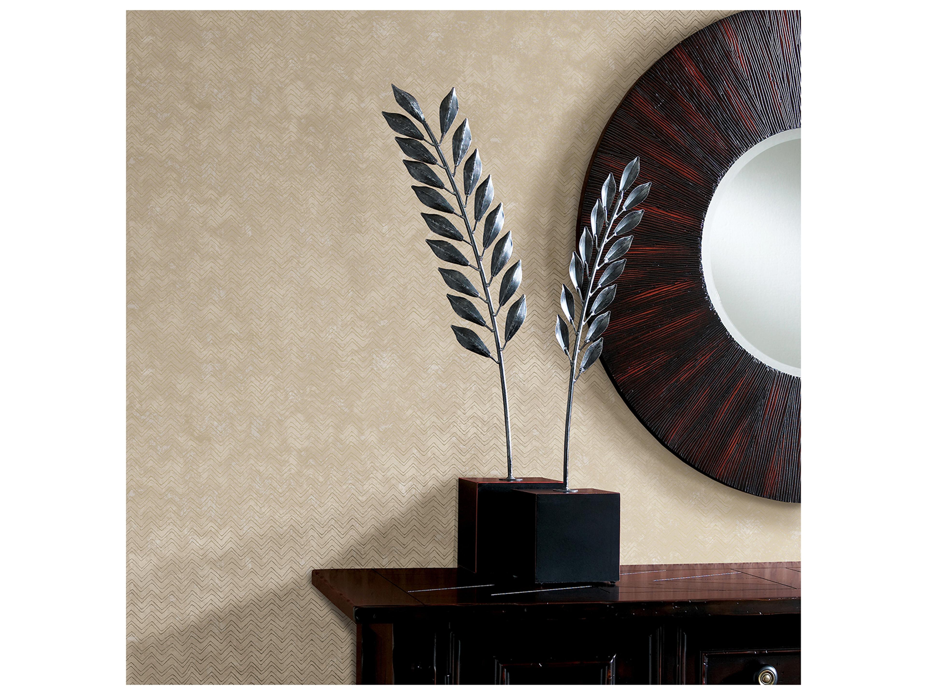 Brewster Home Fashions Polished Luna Copper Distressed Chevron Wallpaper