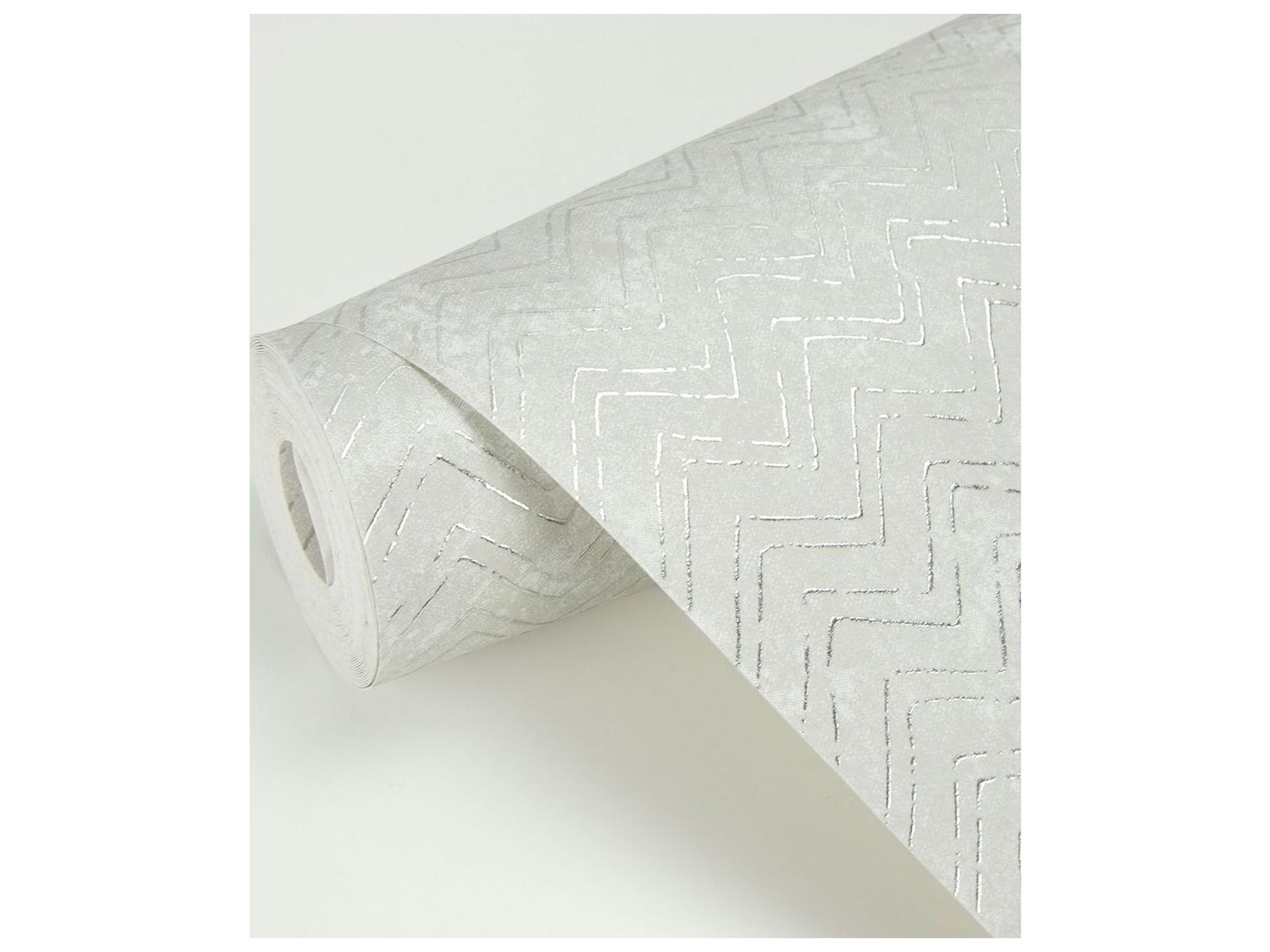 Brewster Home Fashions Polished Luna Platinum Distressed Chevron Wallpaper