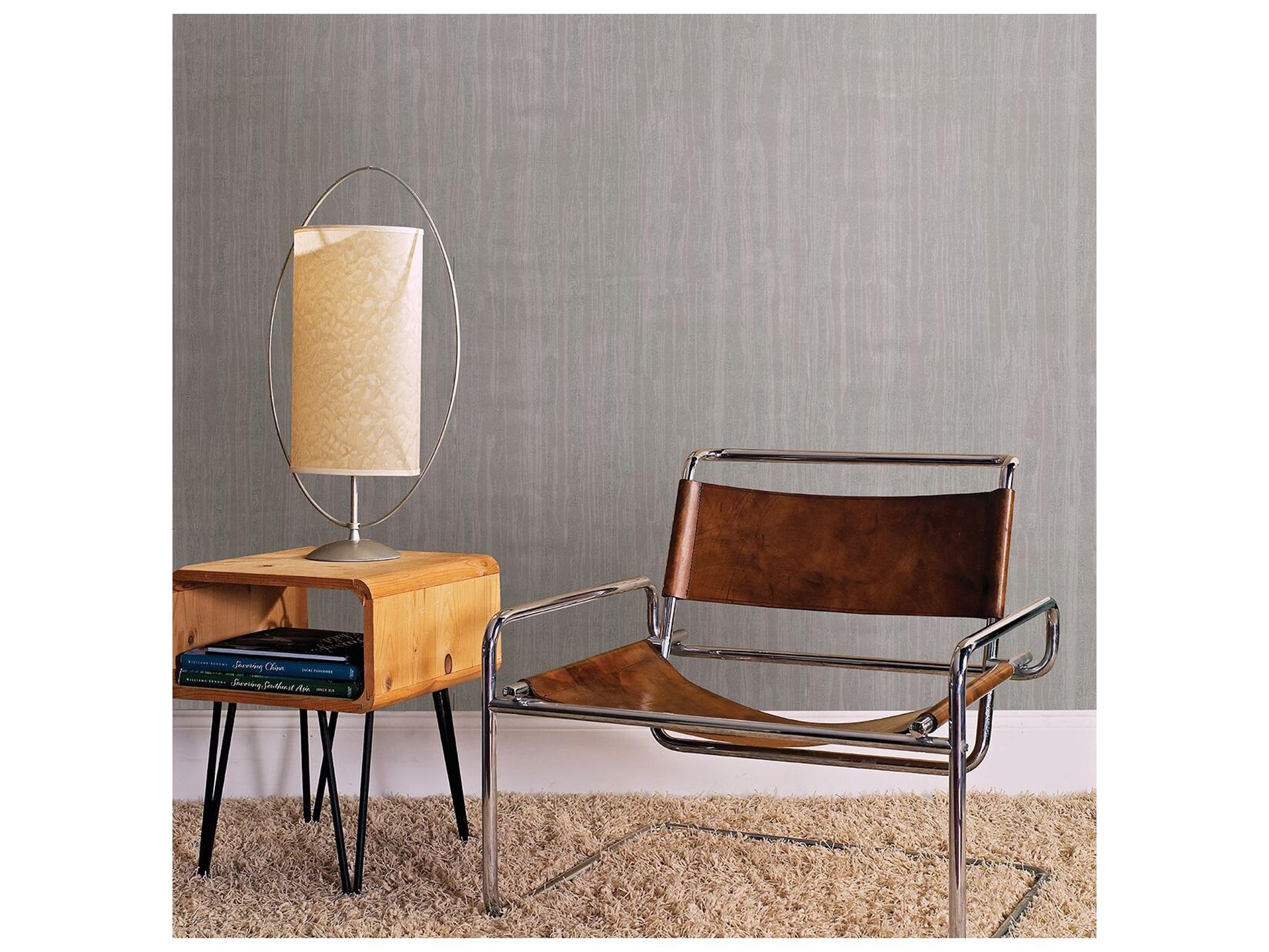 Brewster Home Fashions Polished Nova Silver Faux Wood Wallpaper