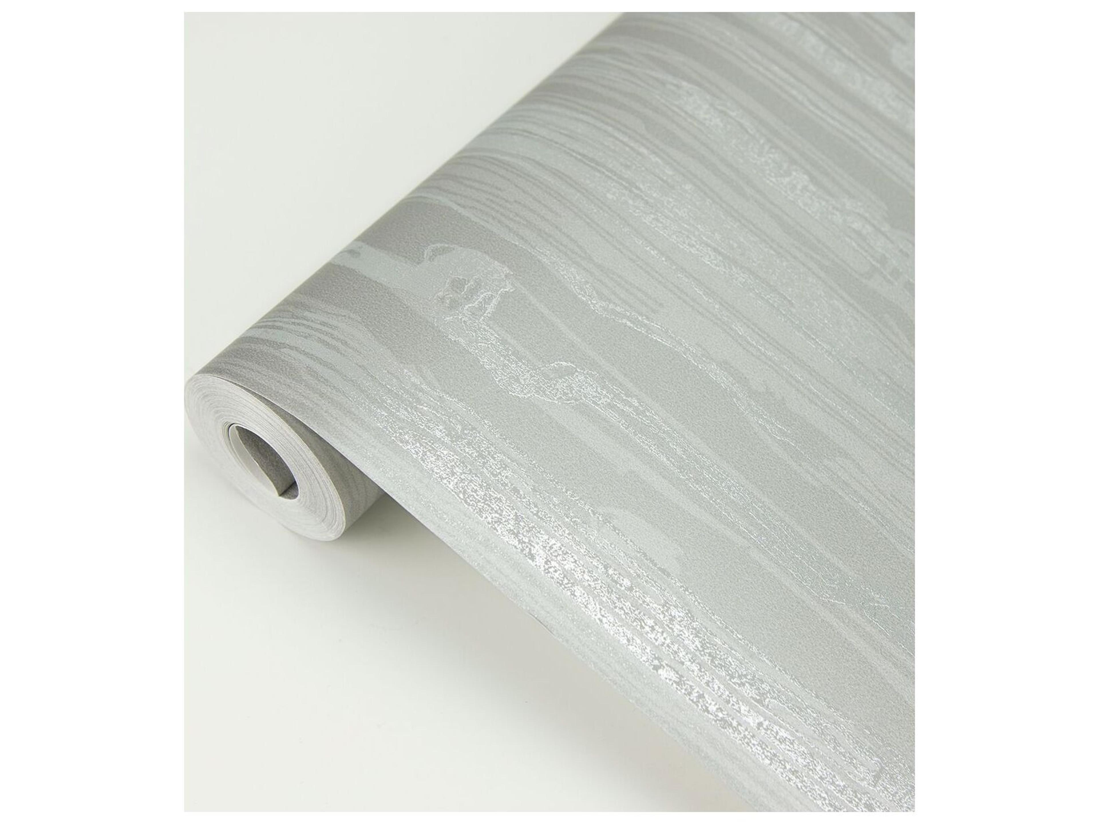 Brewster Home Fashions Polished Nova Silver Faux Wood Wallpaper