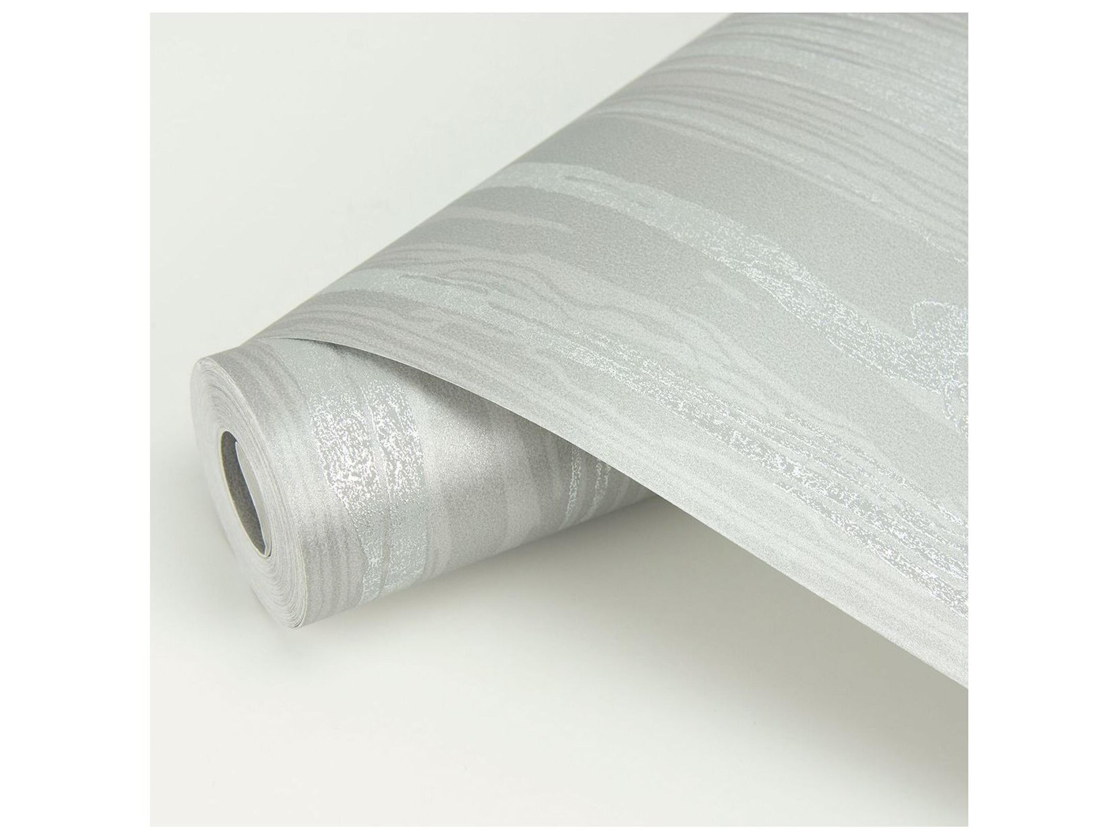 Brewster Home Fashions Polished Nova Silver Faux Wood Wallpaper