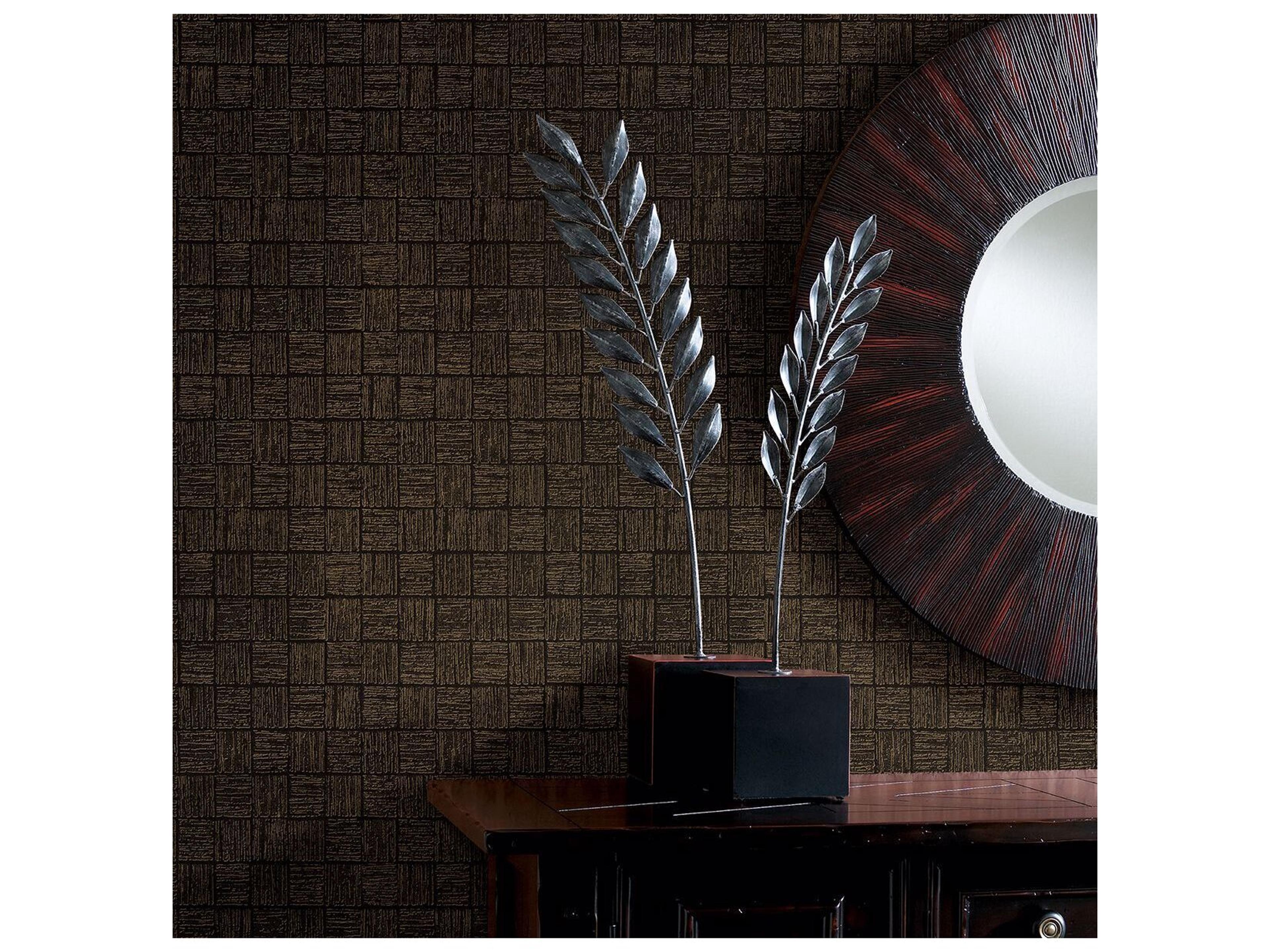 Brewster Home Fashions Polished Glint Black Distressed Geometric Wallpaper