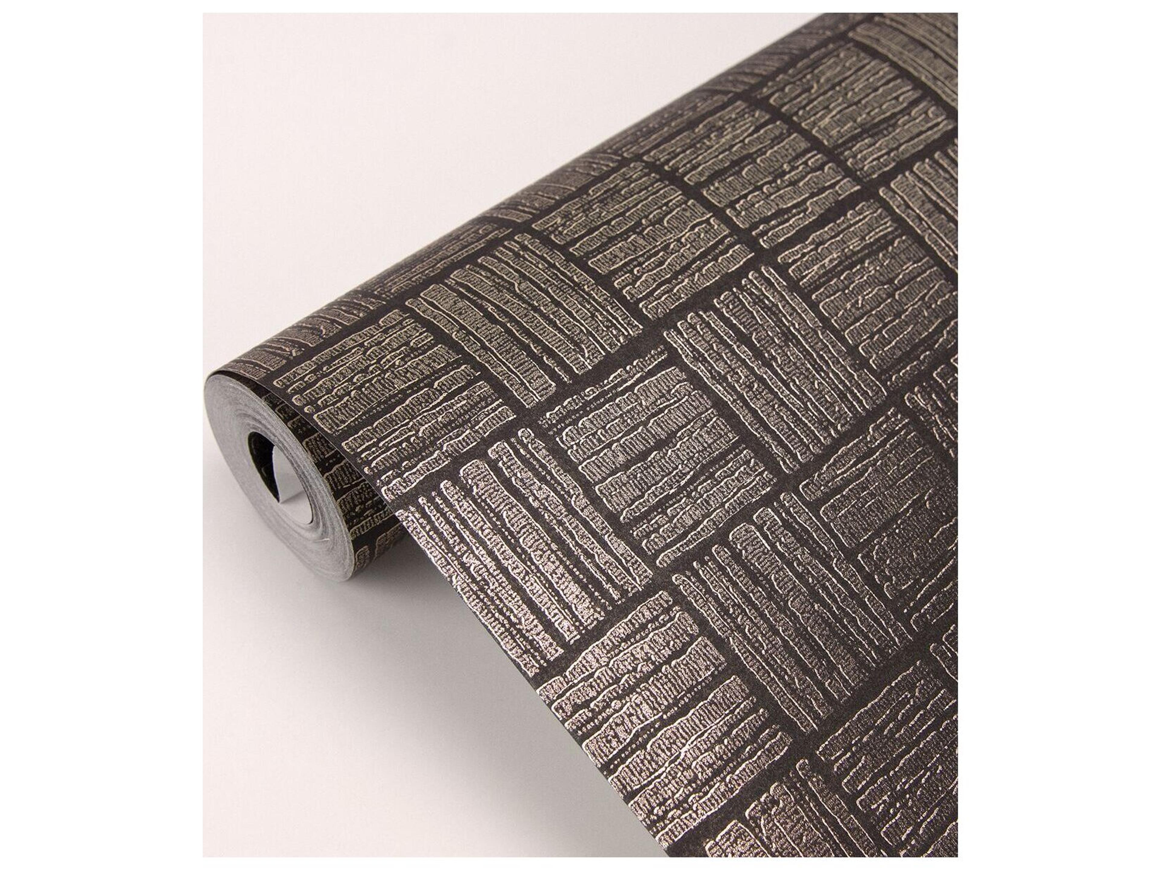 Brewster Home Fashions Polished Glint Black Distressed Geometric Wallpaper