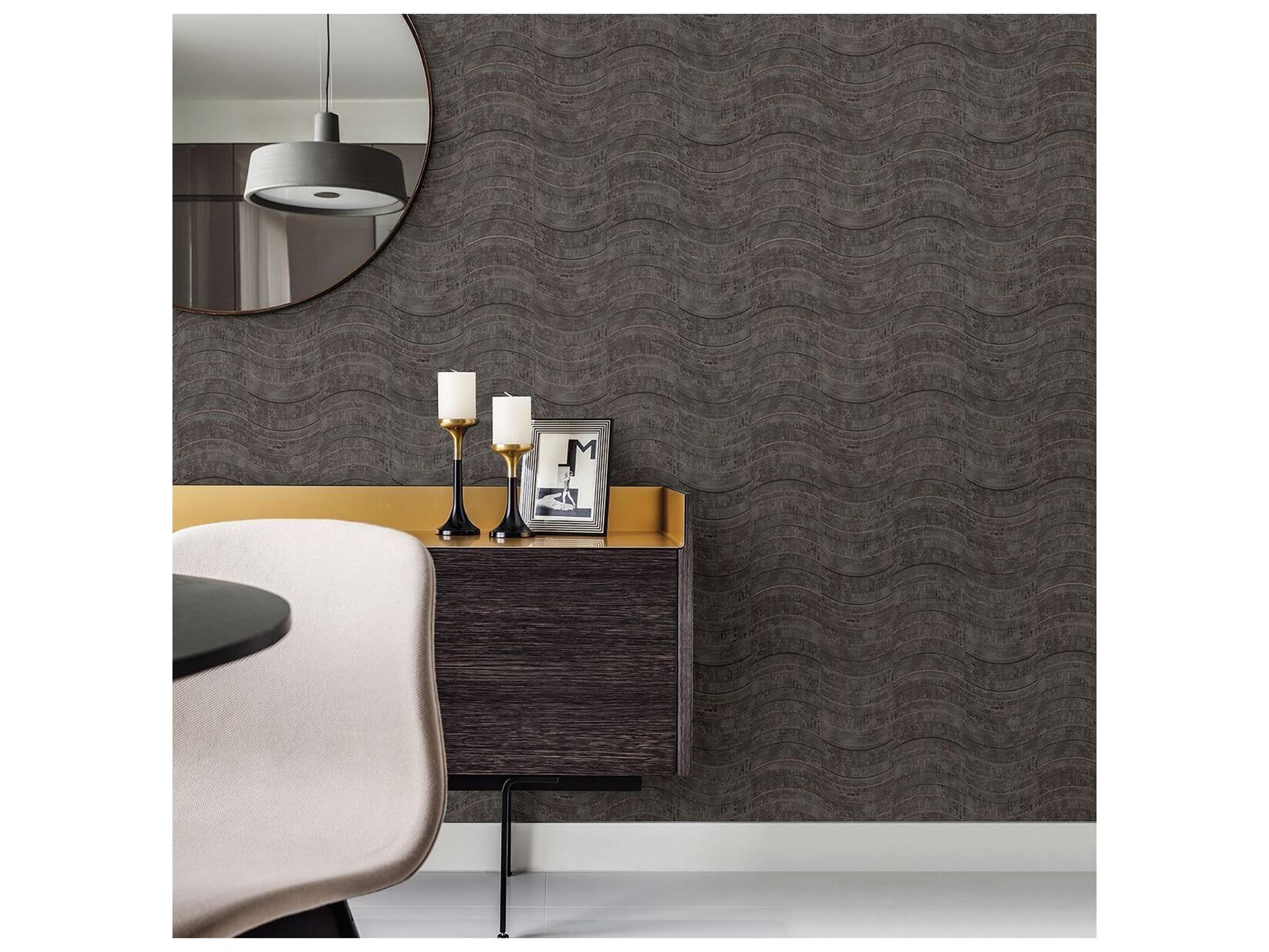 Brewster Home Fashions Polished Hydra Dark Grey Geometric Wallpaper