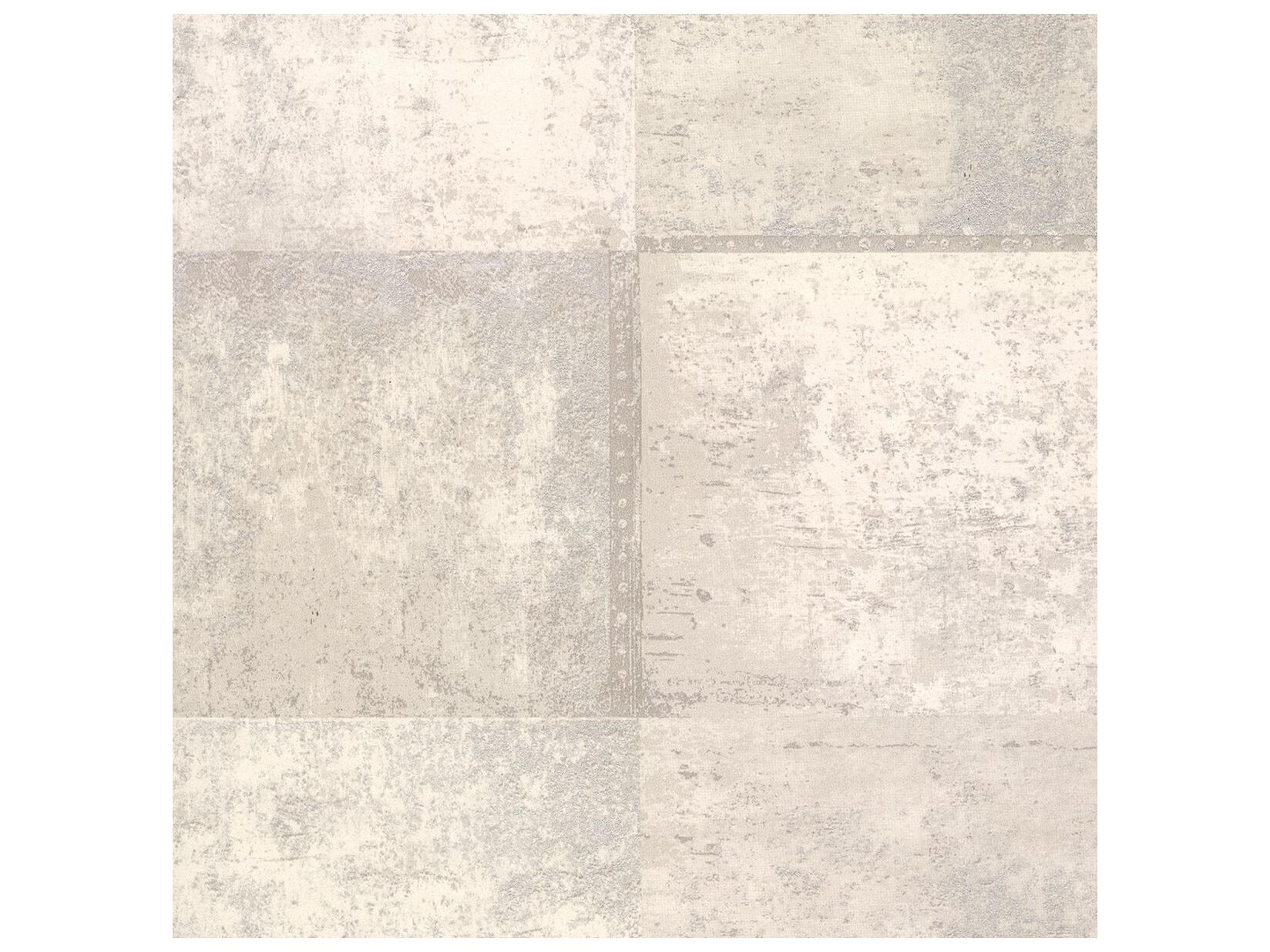 Polished Vela Ivory Distressed Geometric Wallpaper