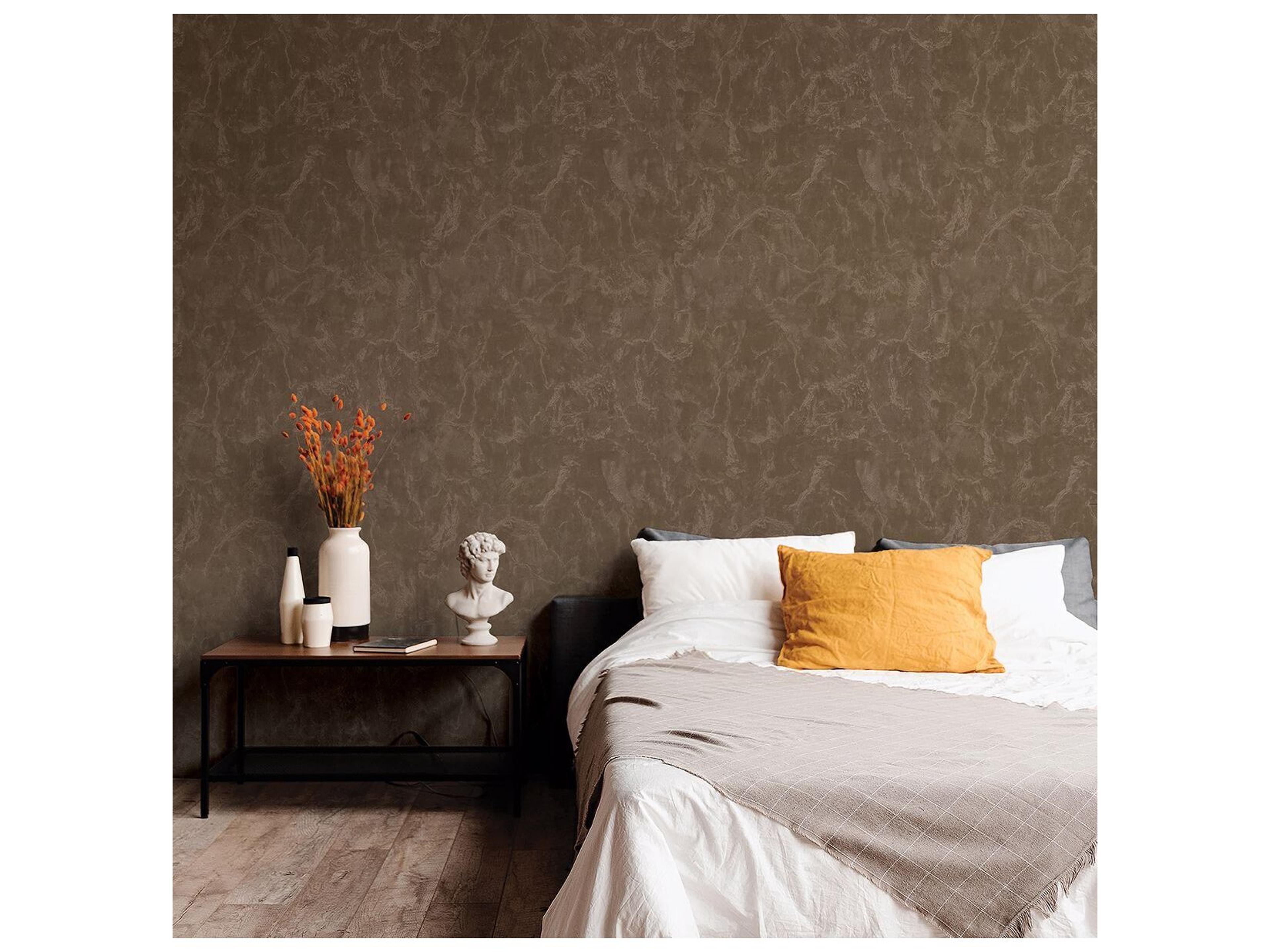 Brewster Home Fashions Polished Crux Chocolate Marble Wallpaper