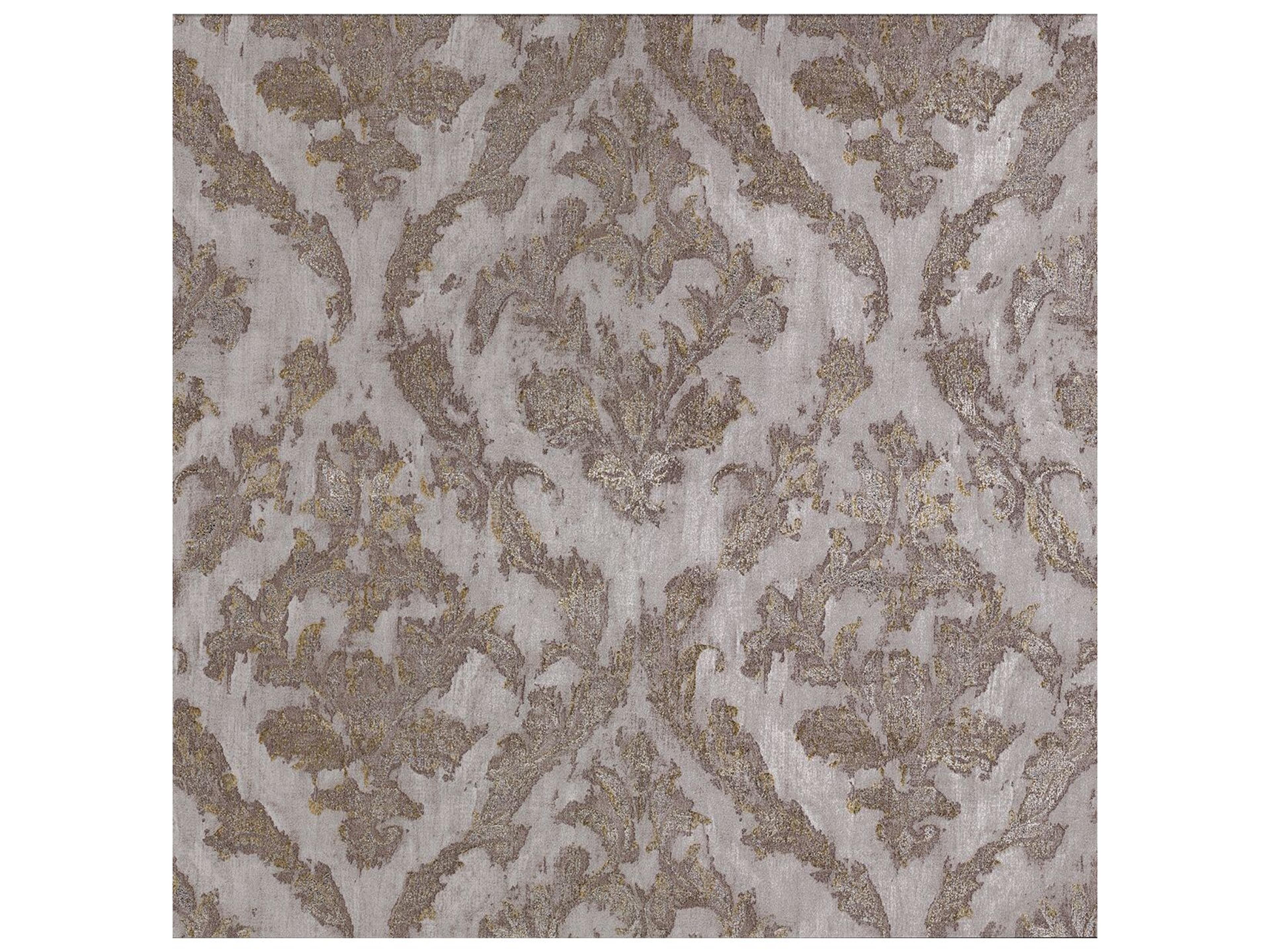 Polished Lyra Bronze Damask Wallpaper