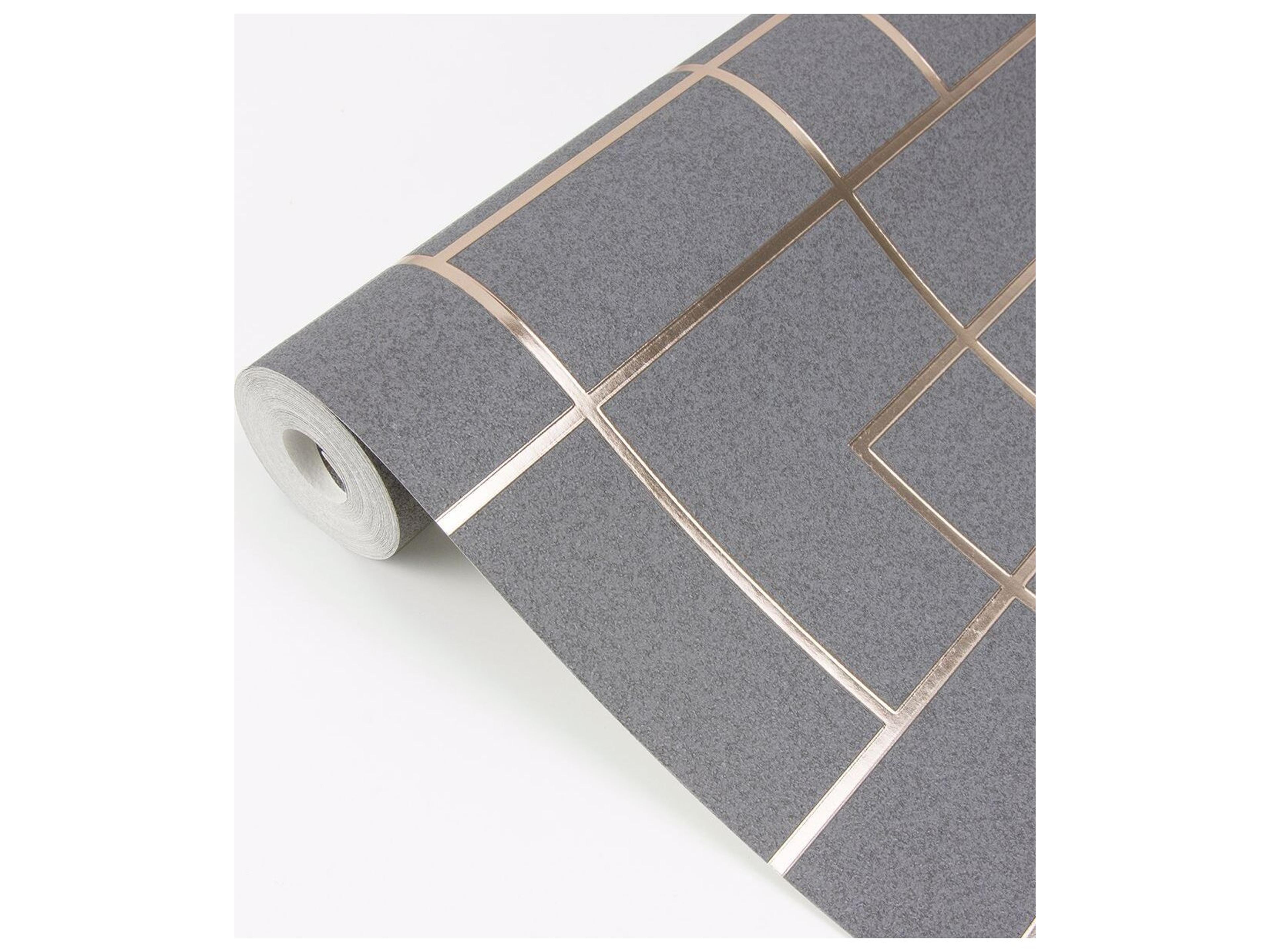 Brewster Home Fashions Polished Mason Dark Grey Geometric Wallpaper