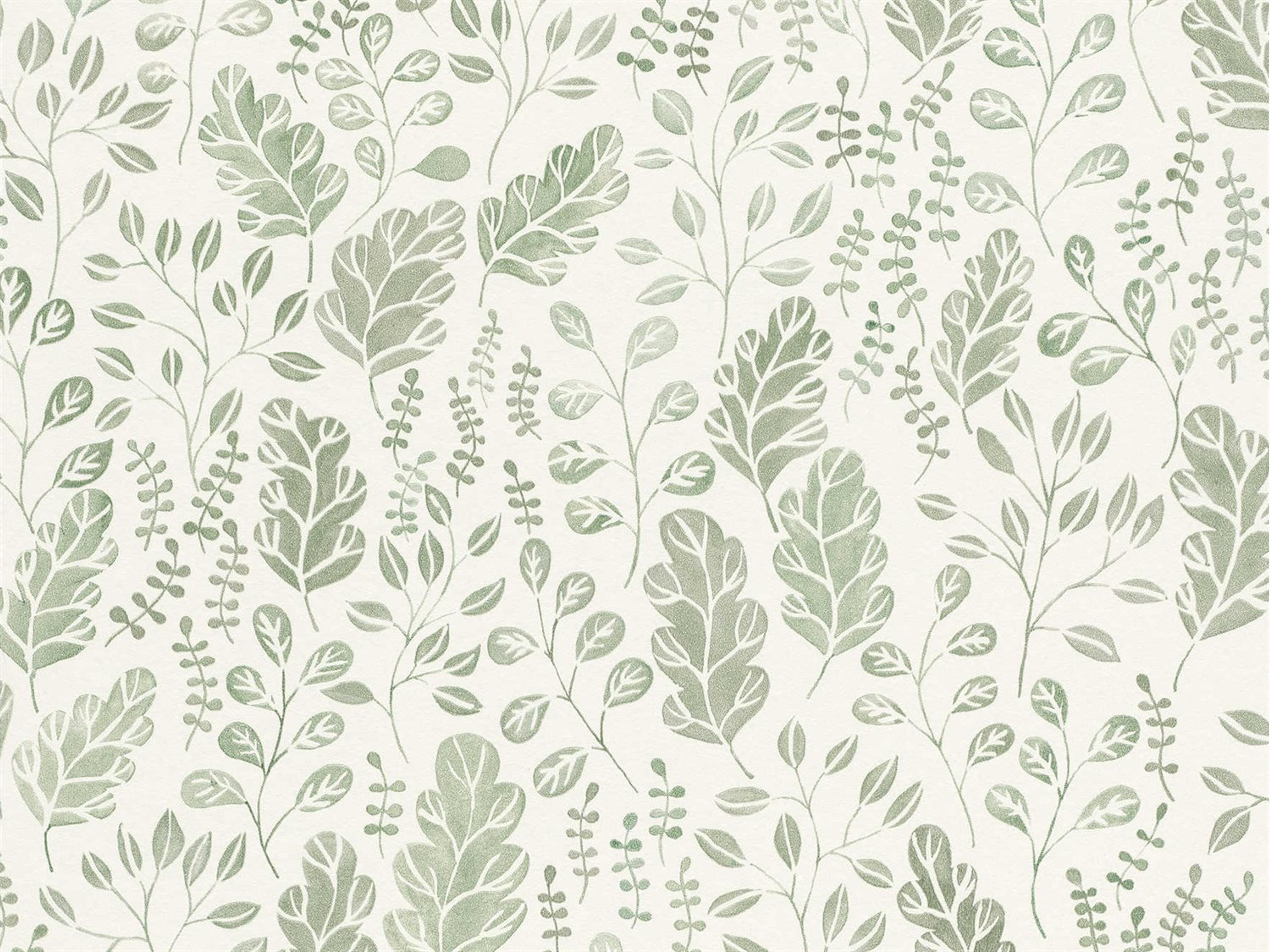 A-Street Prints Isha Green Leaf Unpasted Wallpaper