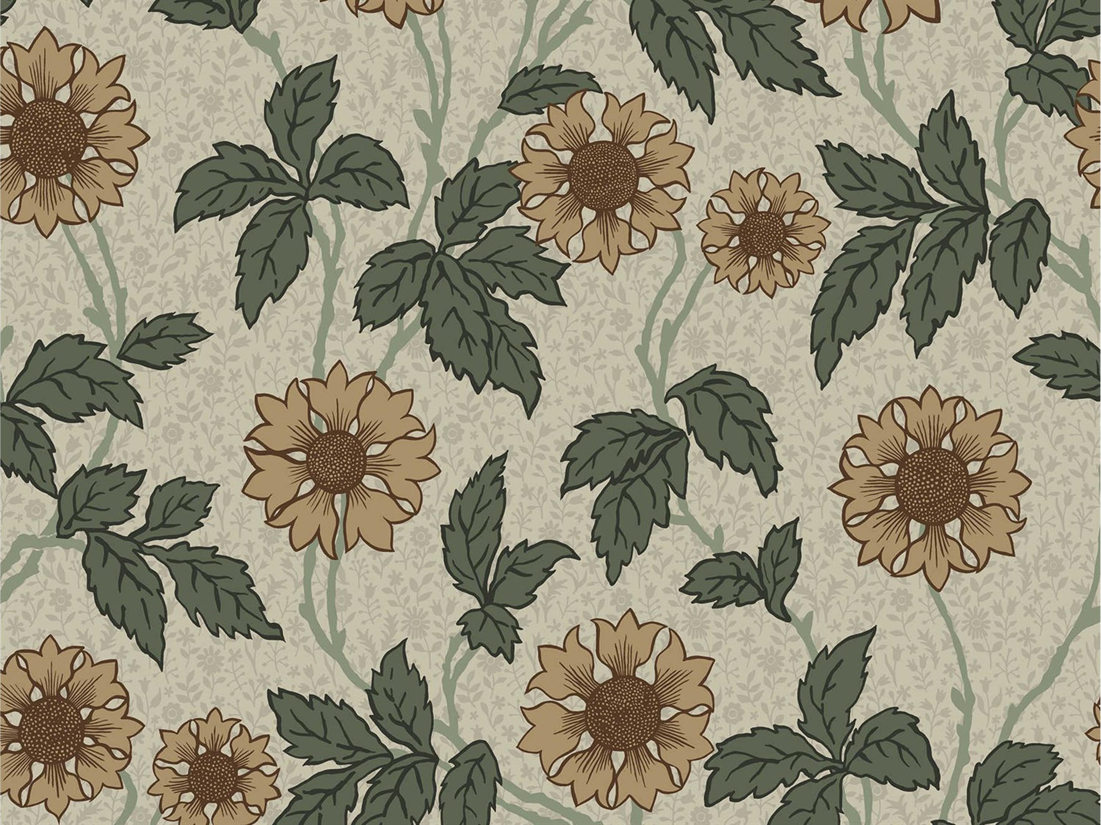 A-Street Prints Leilani Beige Floral Unpasted Wallpaper