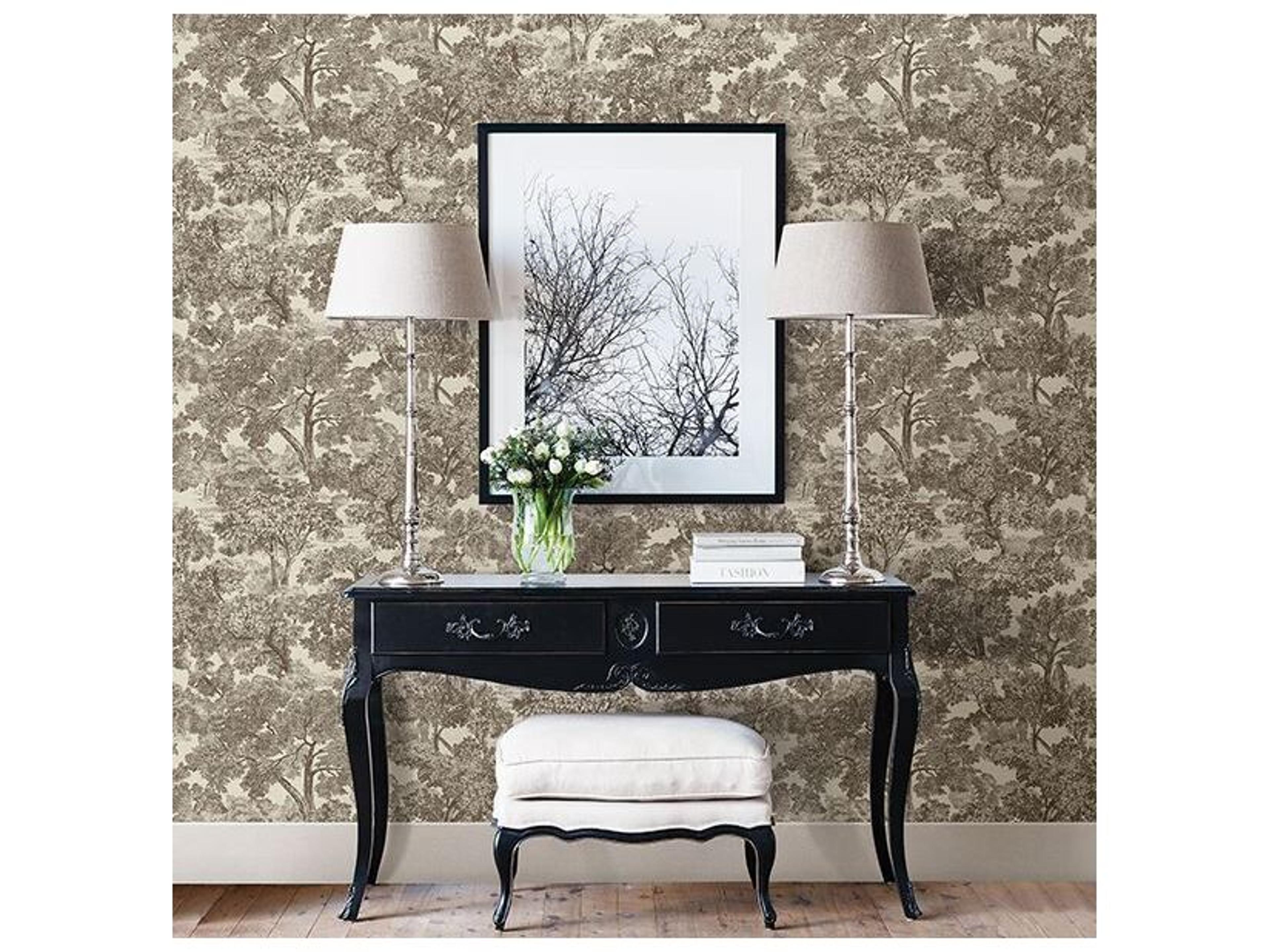 Brewster Home Fashions Chesapeake Blyth Brown Toile Wallpaper