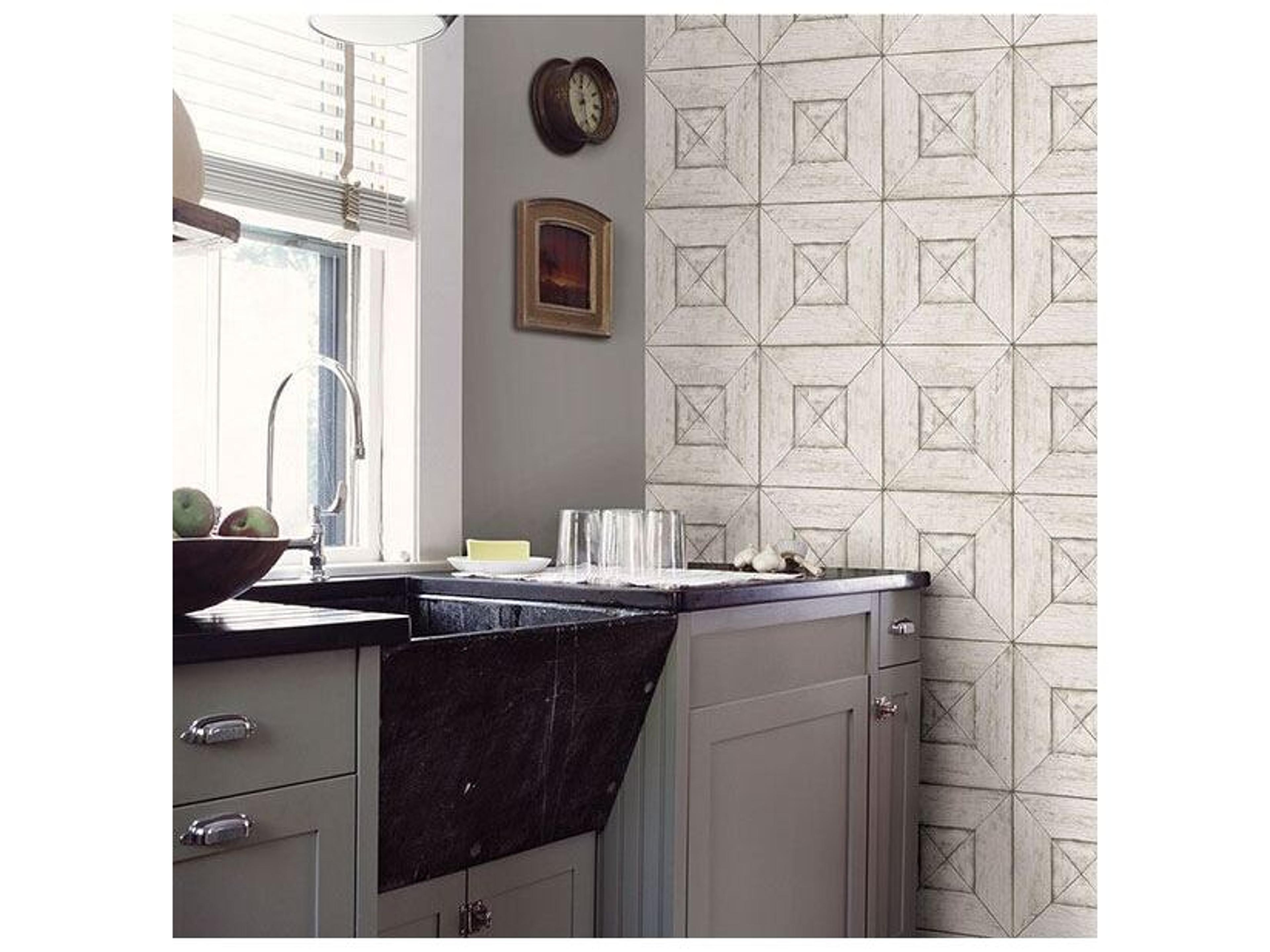 Brewster Home Fashions Chesapeake Avery Off-White Wood Wallpaper