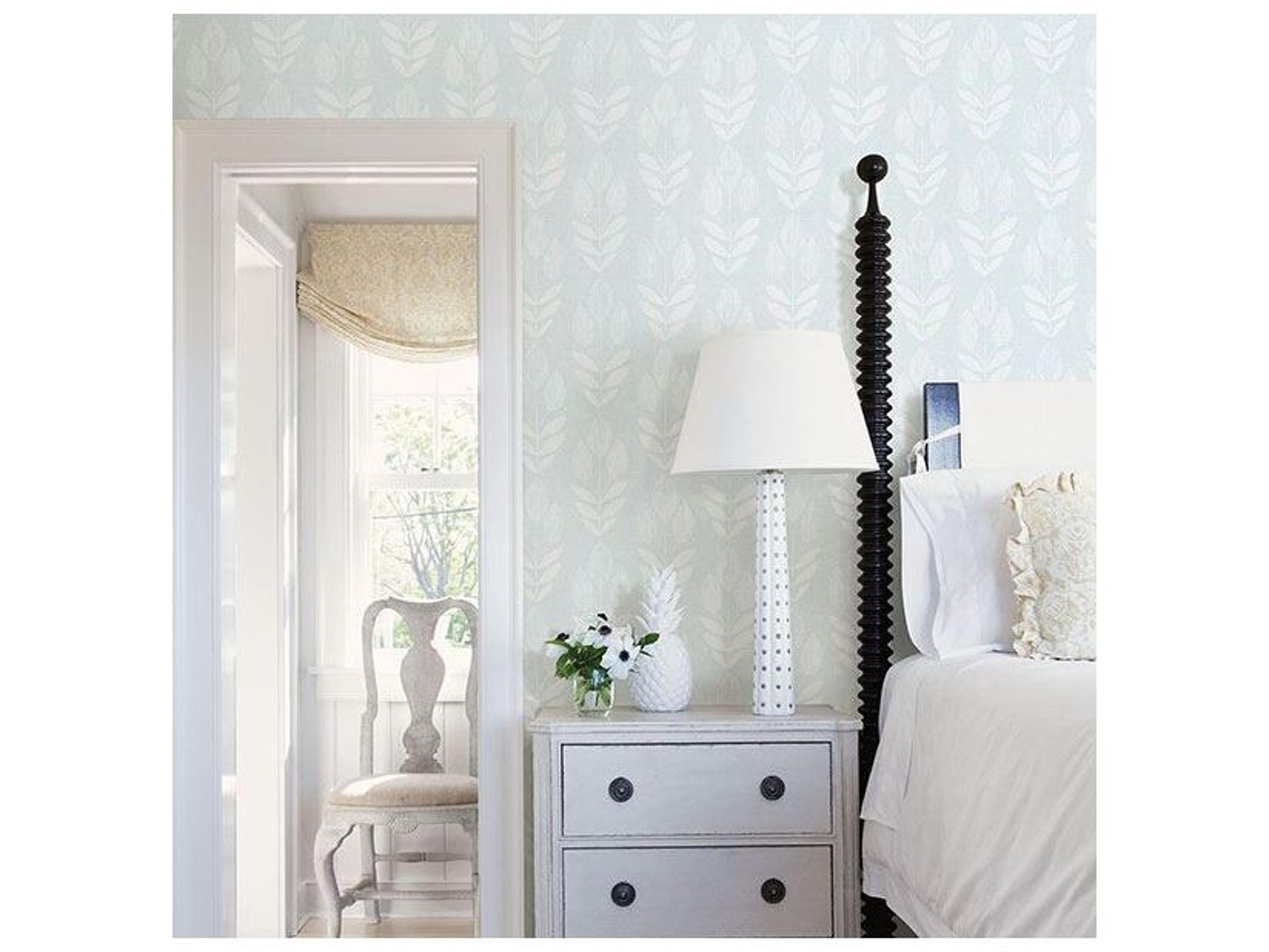 Brewster Home Fashions Chesapeake Garland Light Blue Block Tulip Wallpaper