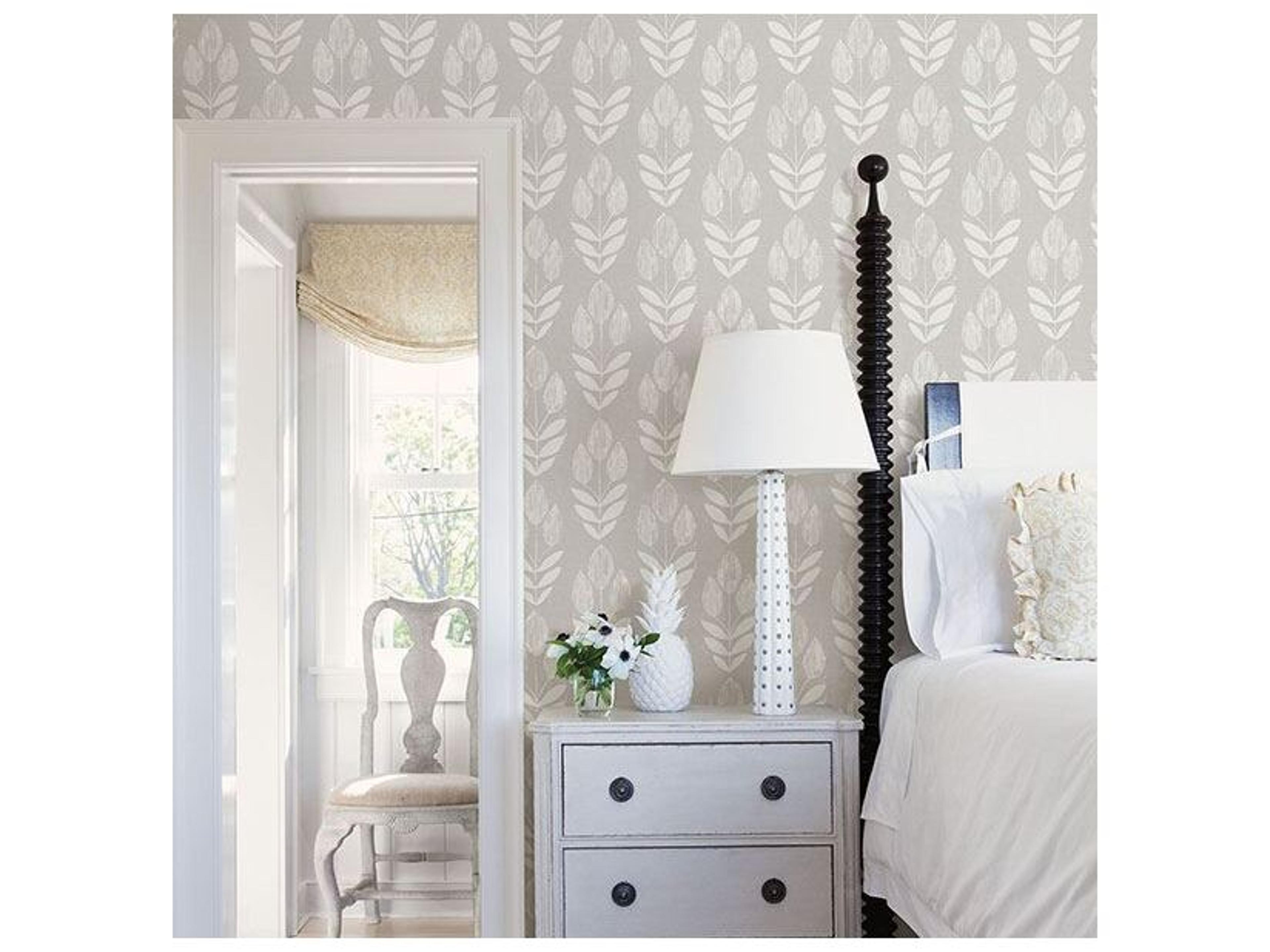 Brewster Home Fashions Chesapeake Garland Dove Block Tulip Wallpaper