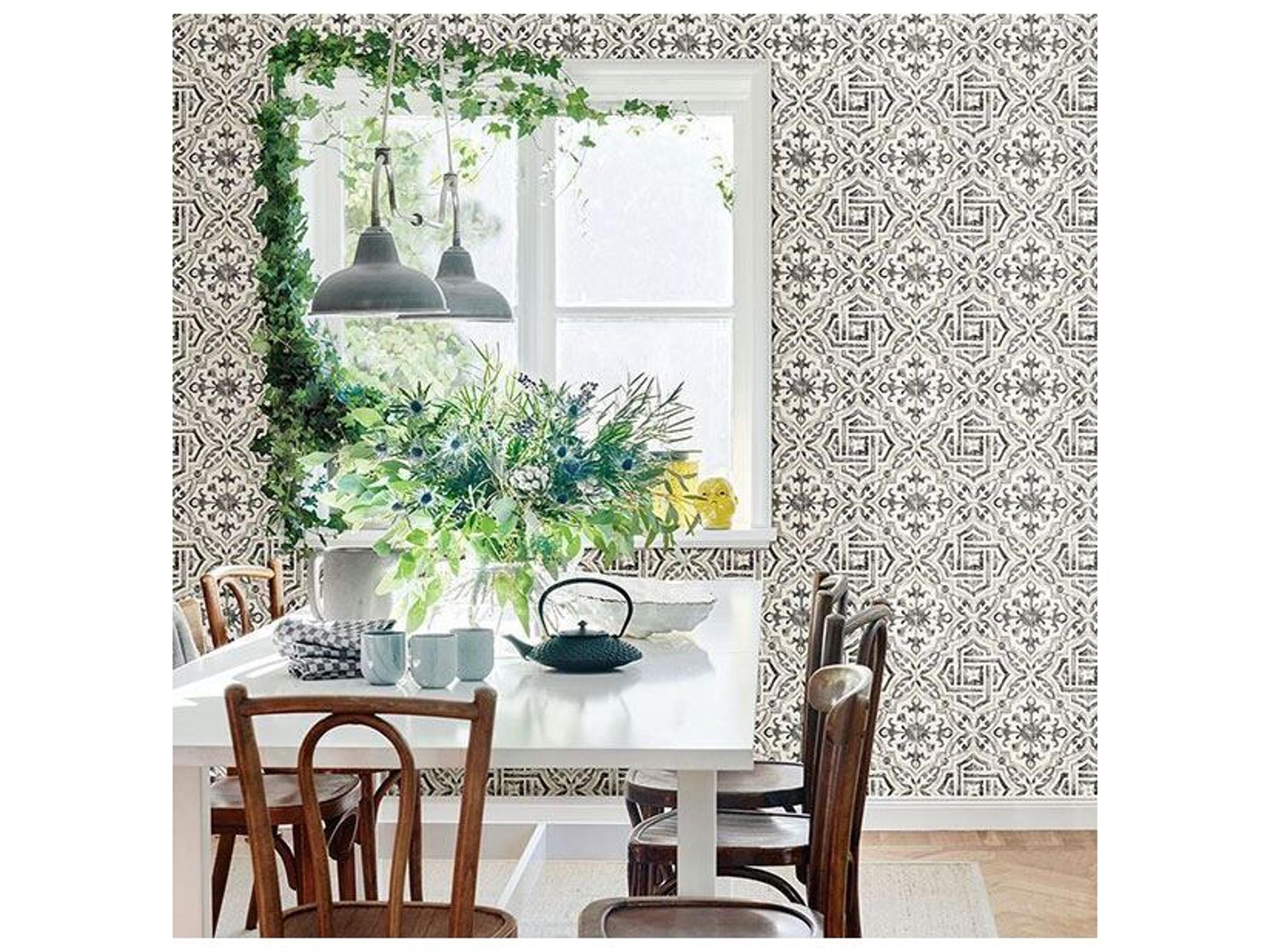Brewster Home Fashions Chesapeake Sonoma Black Spanish Tile Wallpaper