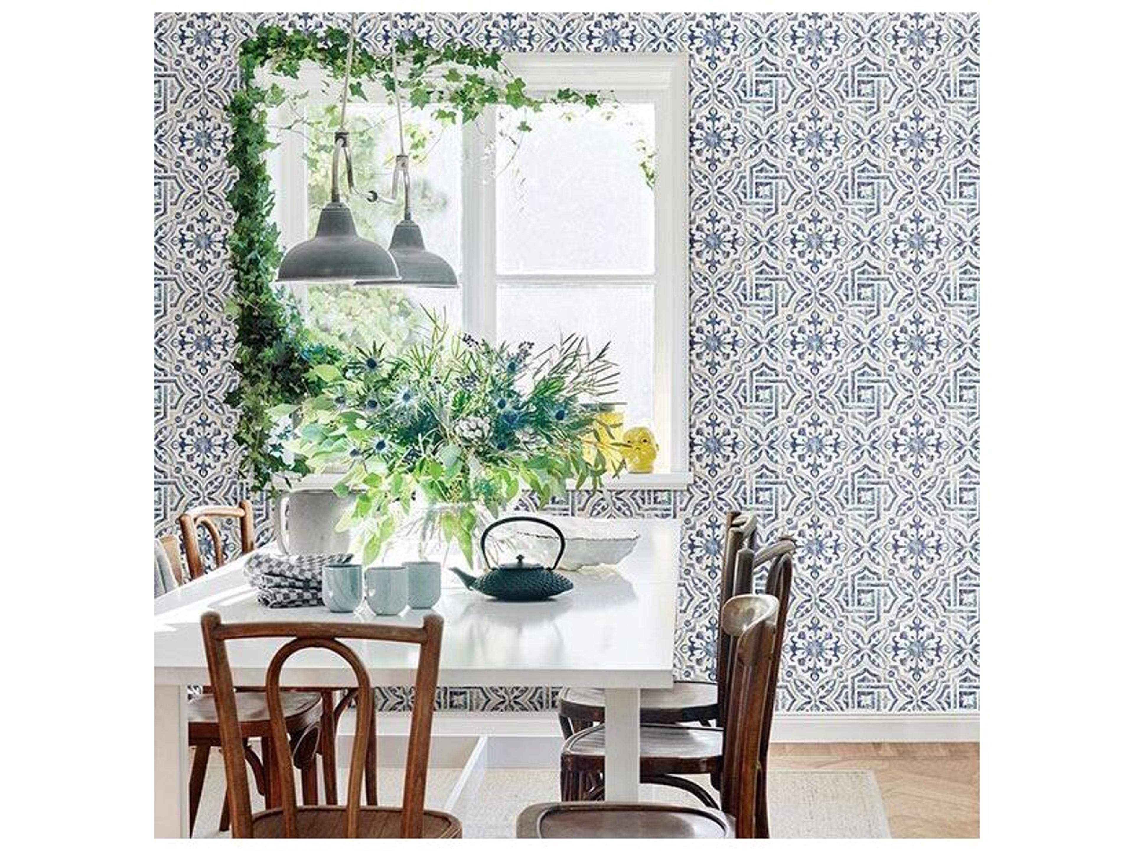Brewster Home Fashions Chesapeake Sonoma Blue Spanish Tile Wallpaper