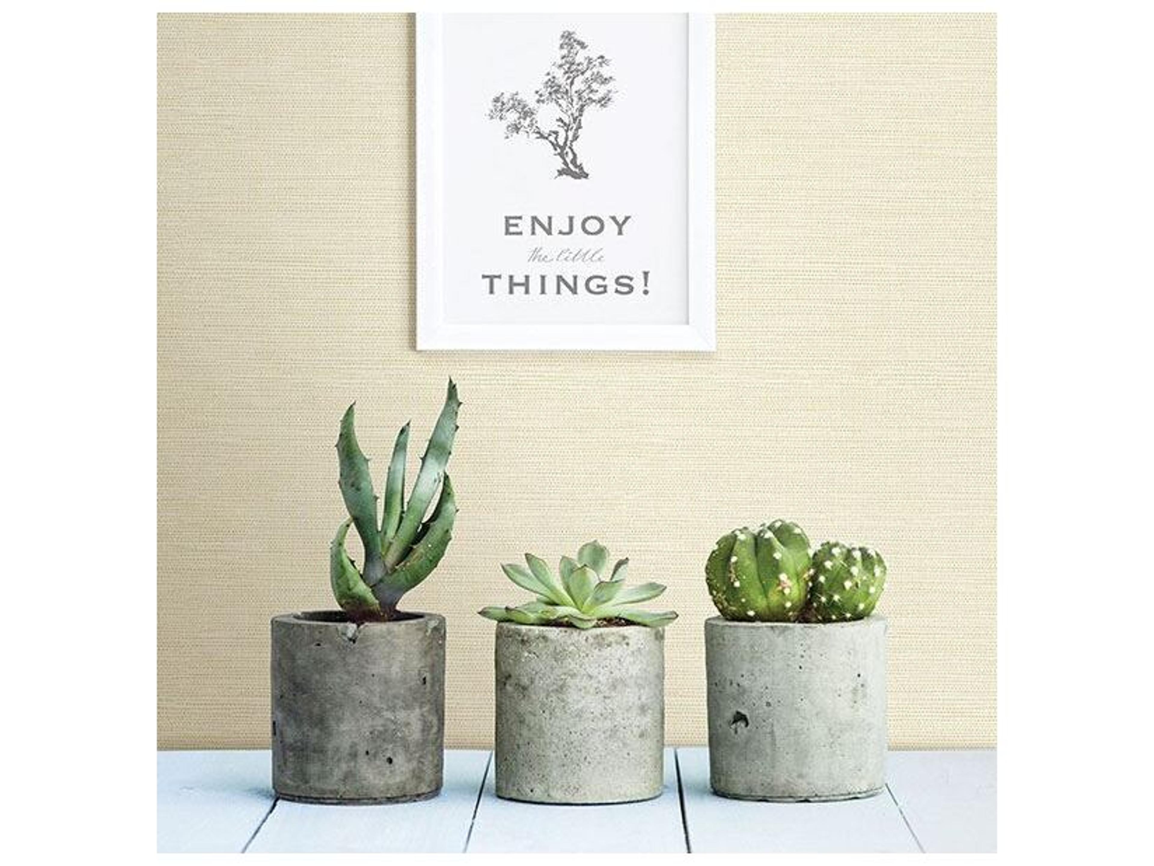 Brewster Home Fashions Chesapeake Agave Light Yellow Faux Grasscloth Wallpaper