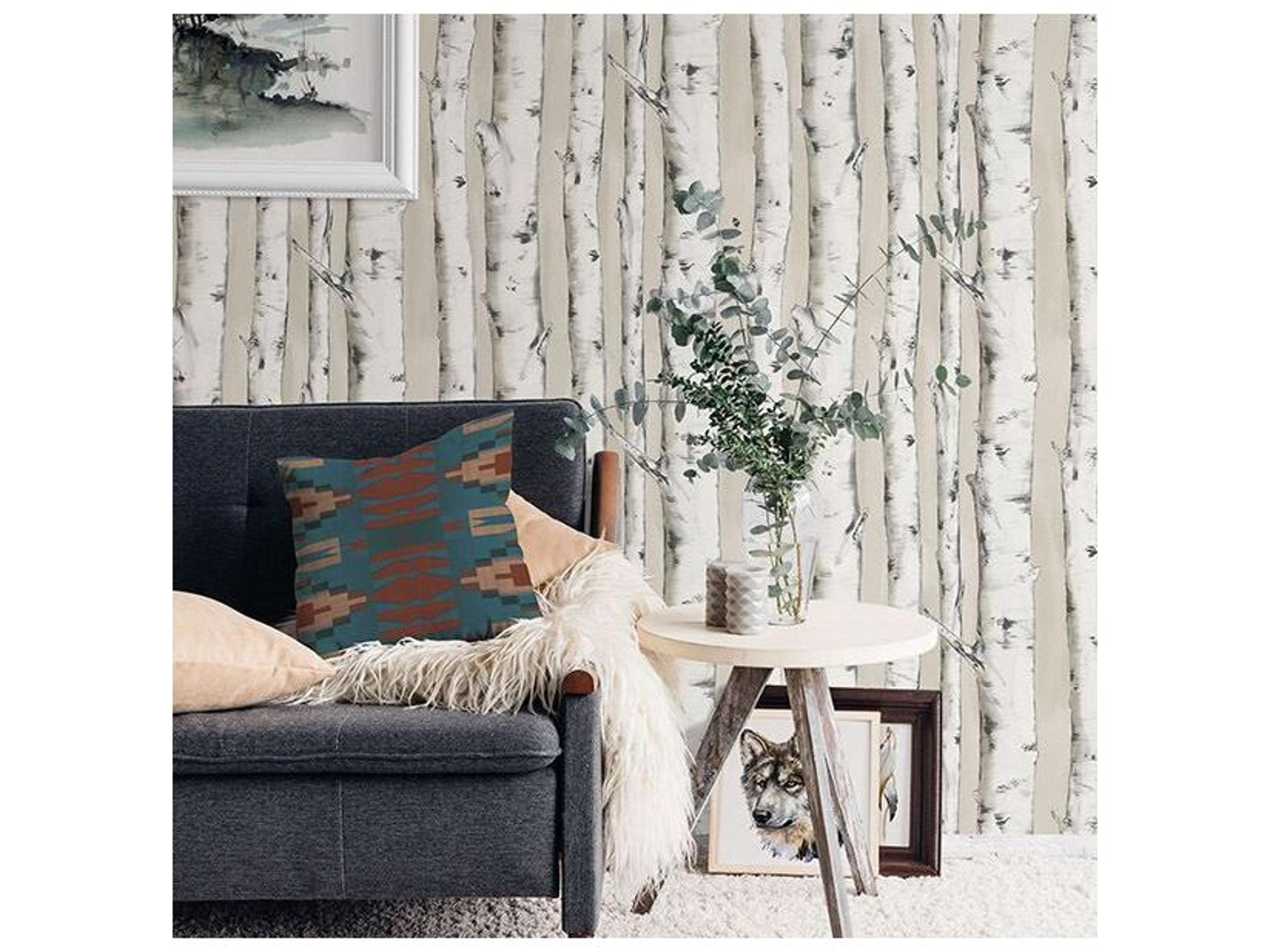 Brewster Home Fashions Chesapeake Pioneer Off-White Birch Tree Wallpaper