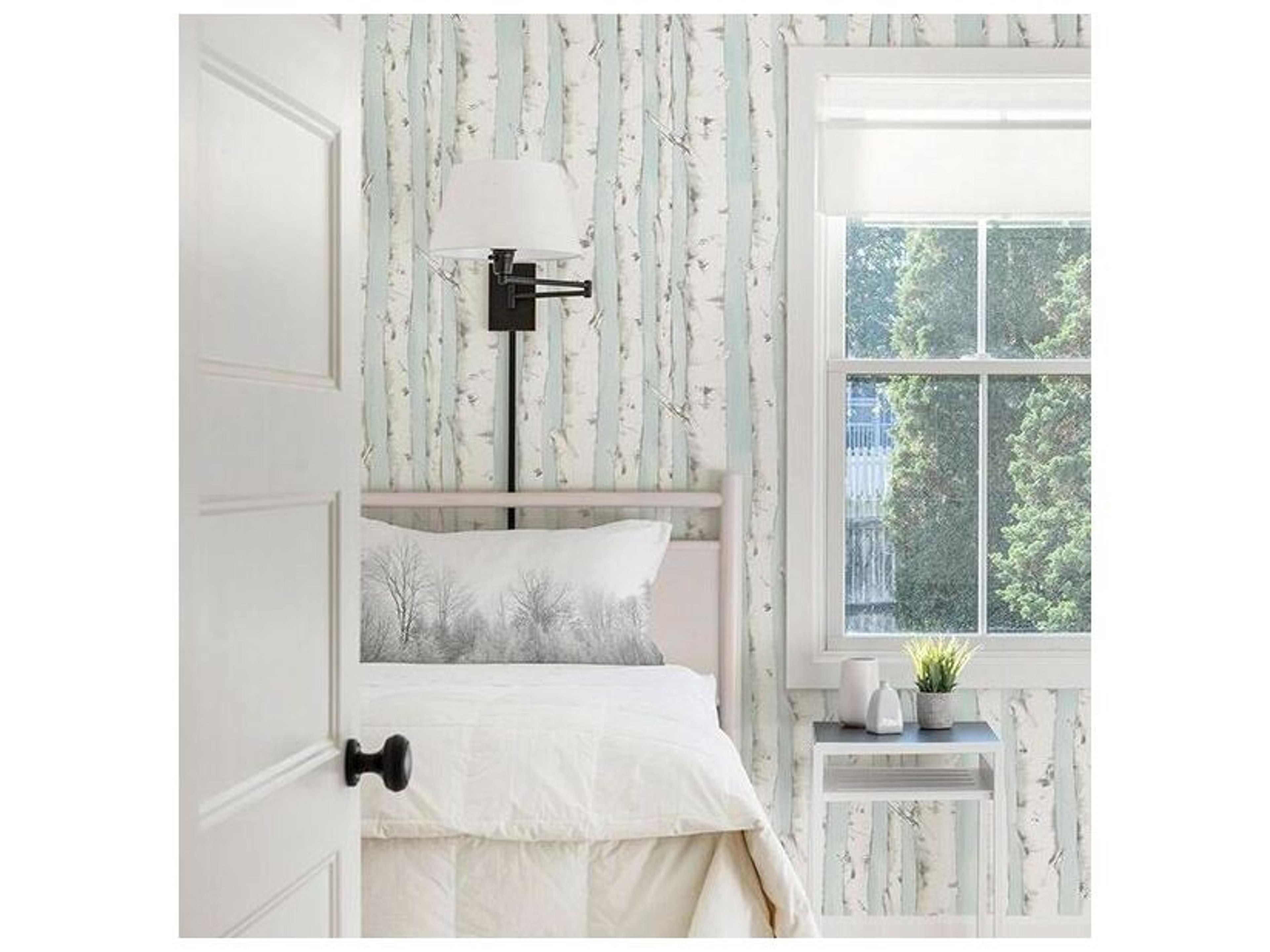 Brewster Home Fashions Chesapeake Pioneer Light Blue Birch Tree Wallpaper