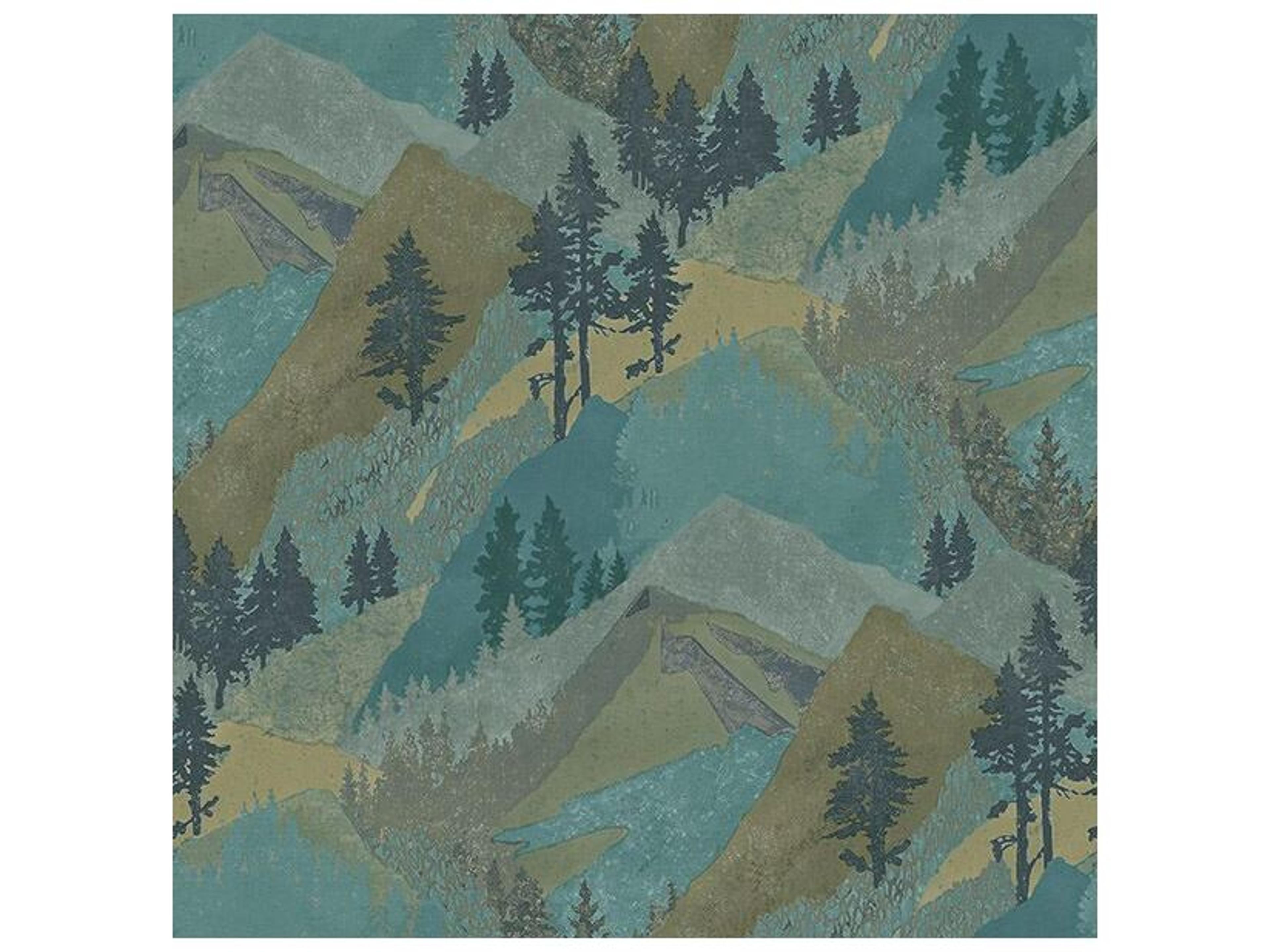 Birch & Sparrow Range Green Mountains Prepasted Wallpaper