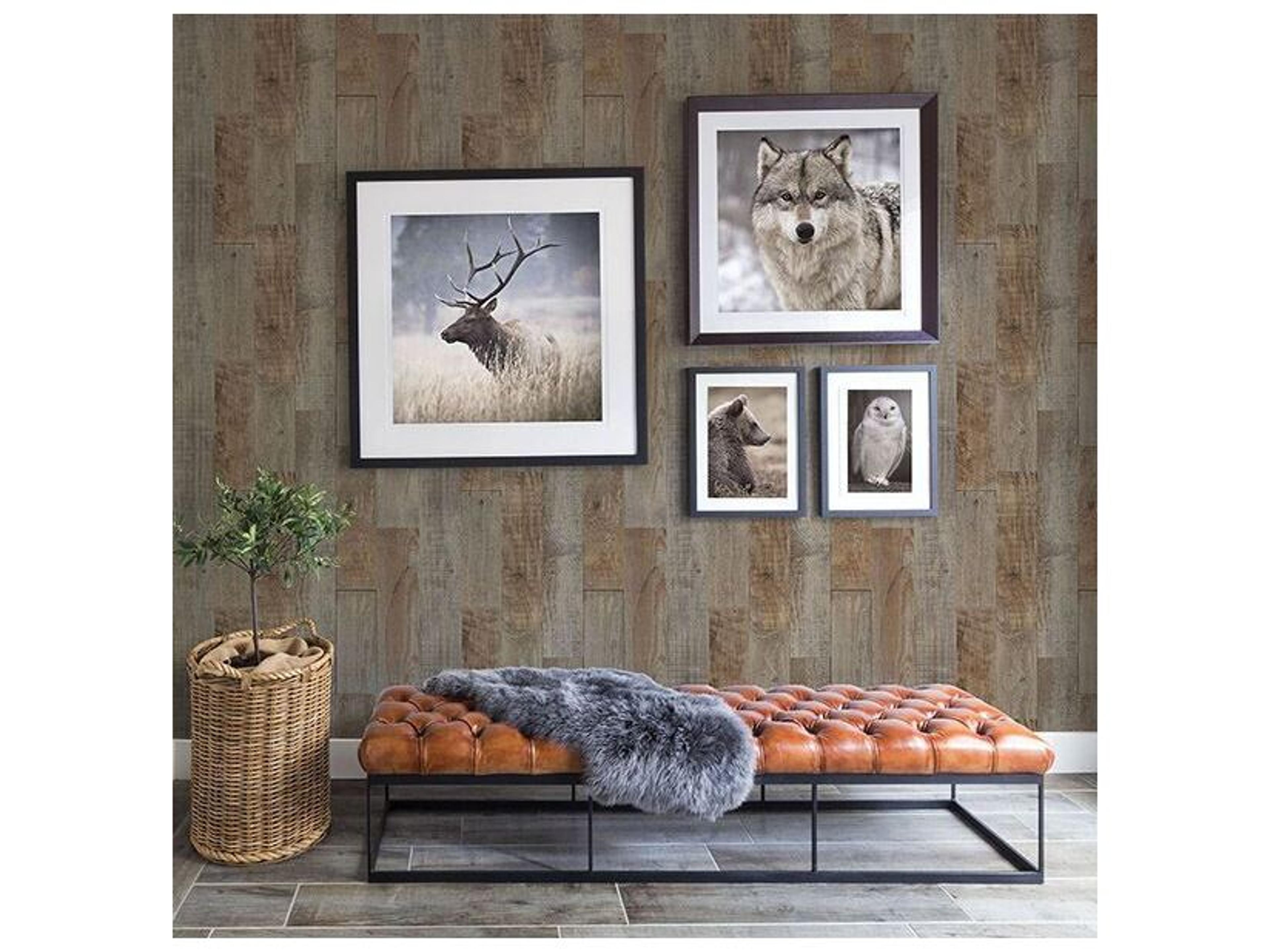 Brewster Home Fashions Chesapeake Chebacco Brown Wooden Planks Wallpaper